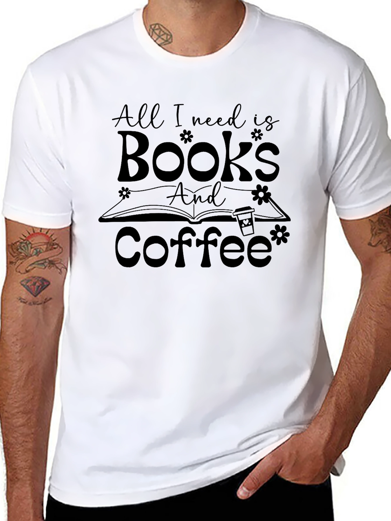 Black Books and Coffee Graphic T-Shirt view 8