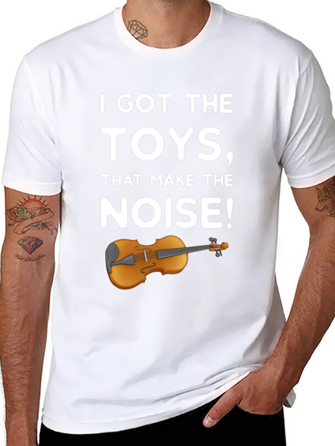 Black I Got The Toys Violin Black T-Shirt view 8
