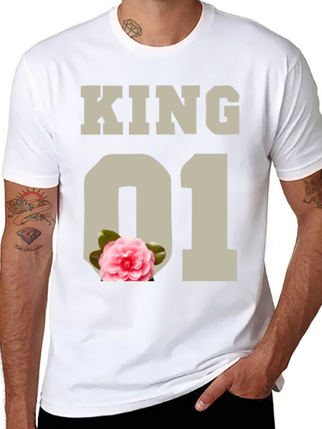 Black King 01 Floral Graphic Tee view 8