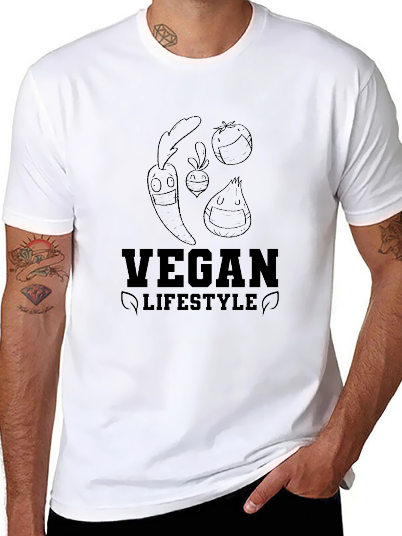 Black Vegan Lifestyle Black Graphic T-Shirt view 8