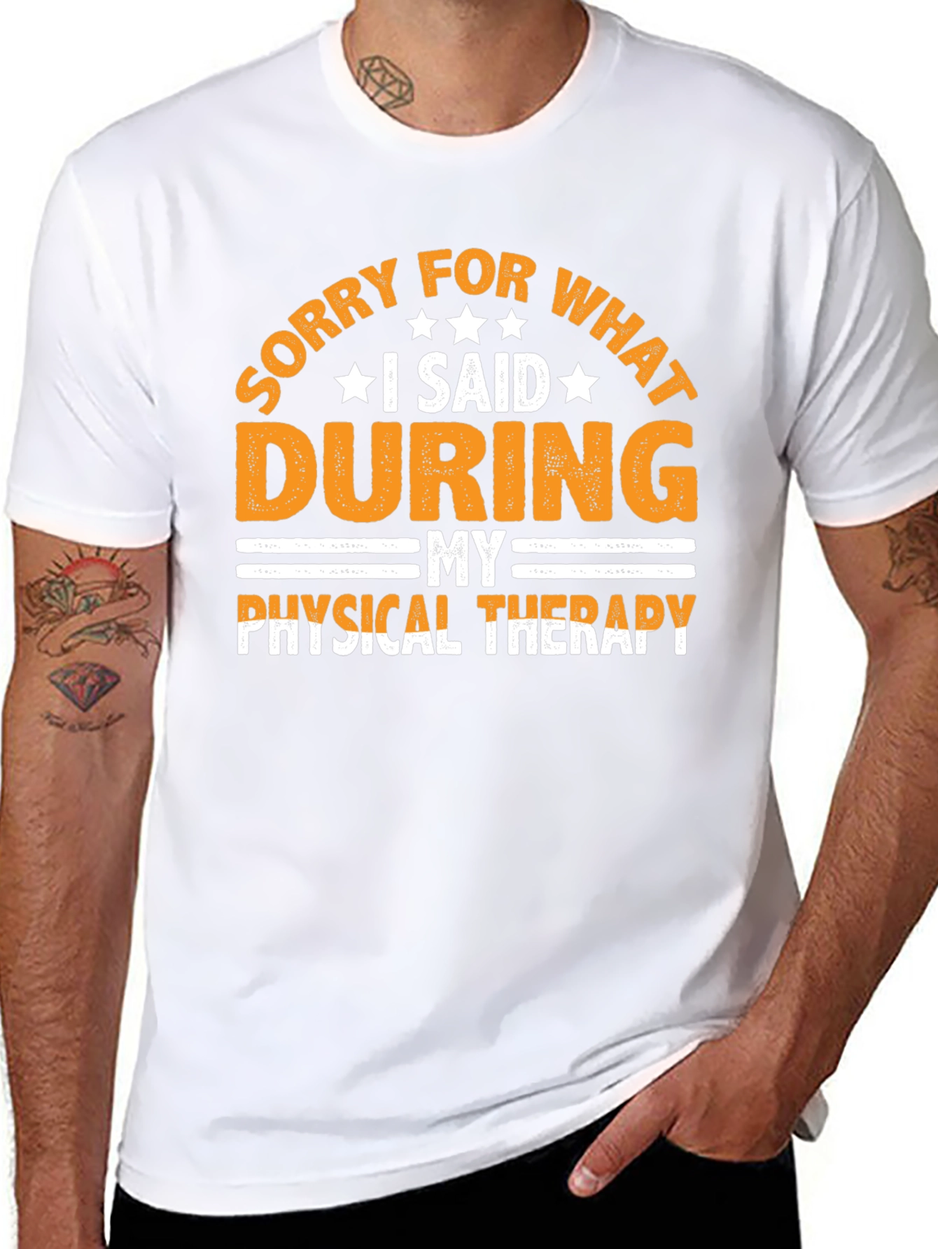 Black Funny Therapy T-Shirt: Sorry For What I Said view 8