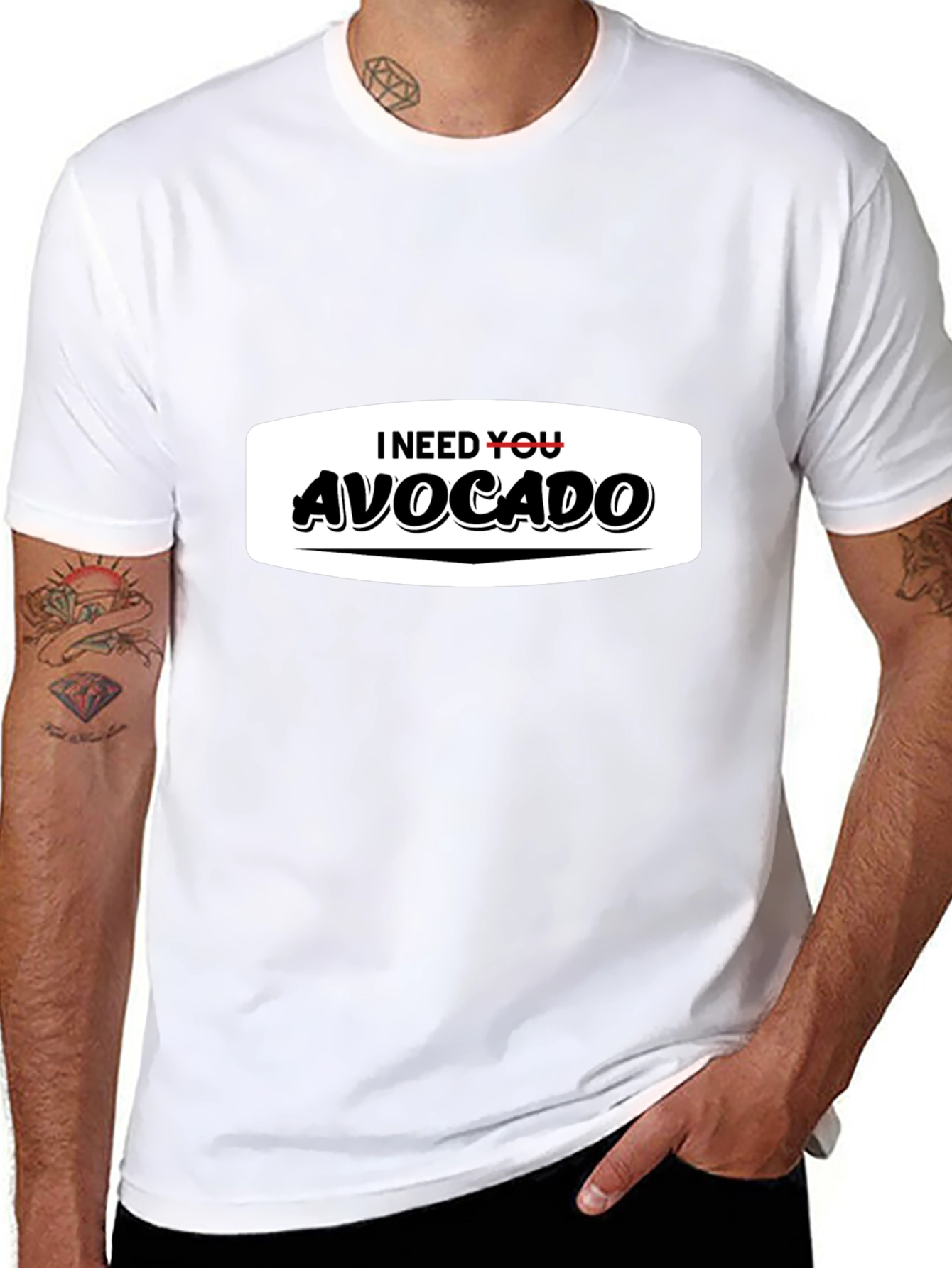Black I Need You Avocado Funny Graphic T-Shirt view 8