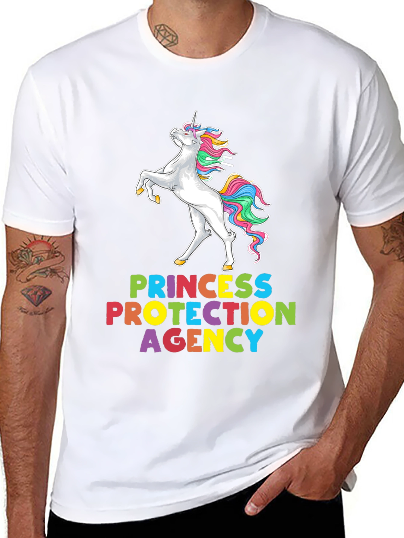Black Princess Protection Agency Unicorn Graphic Tee view 8