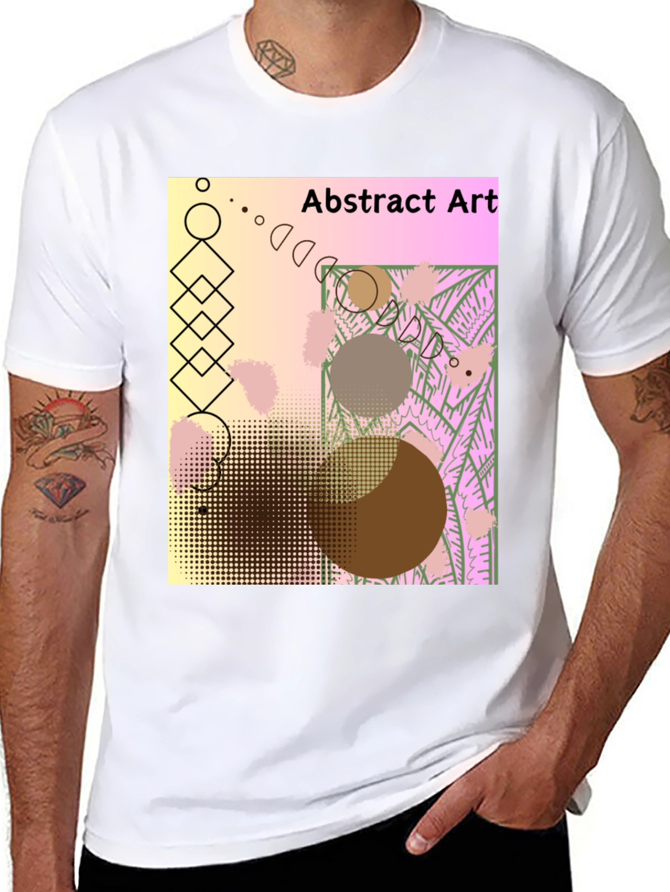 Black Abstract Art Graphic Tee - Unique Design view 8