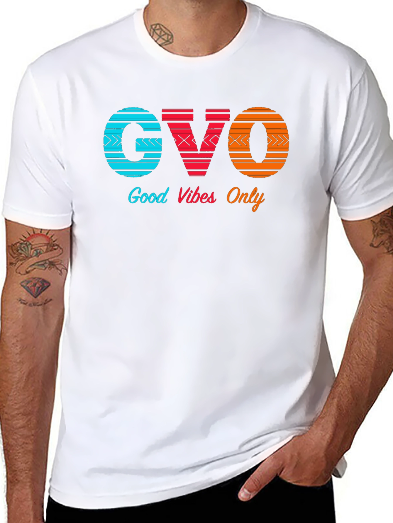 Black Good Vibes Only Graphic Tee - Trendy Design view 8
