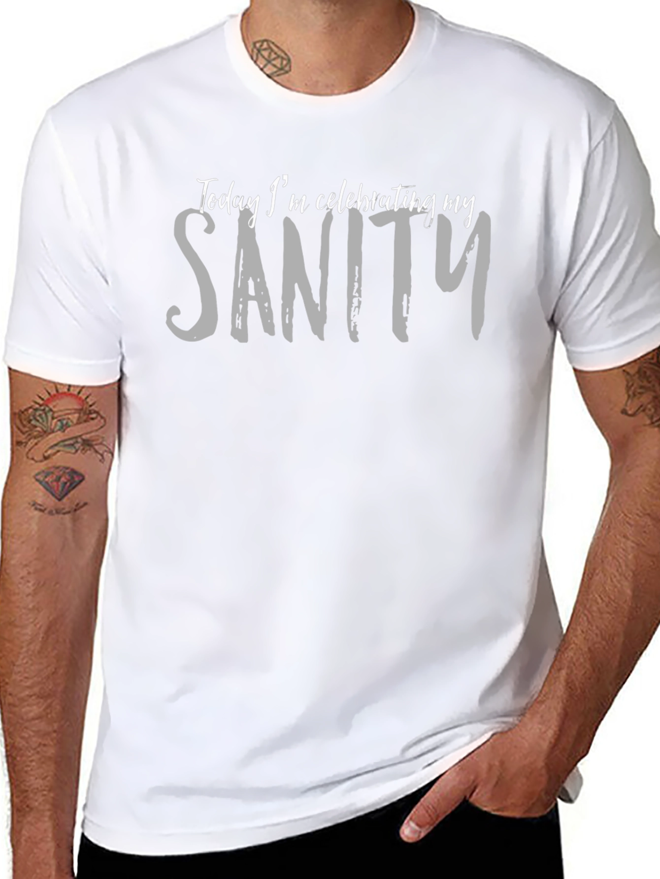 Black Celebrating Sanity Graphic Tee view 8