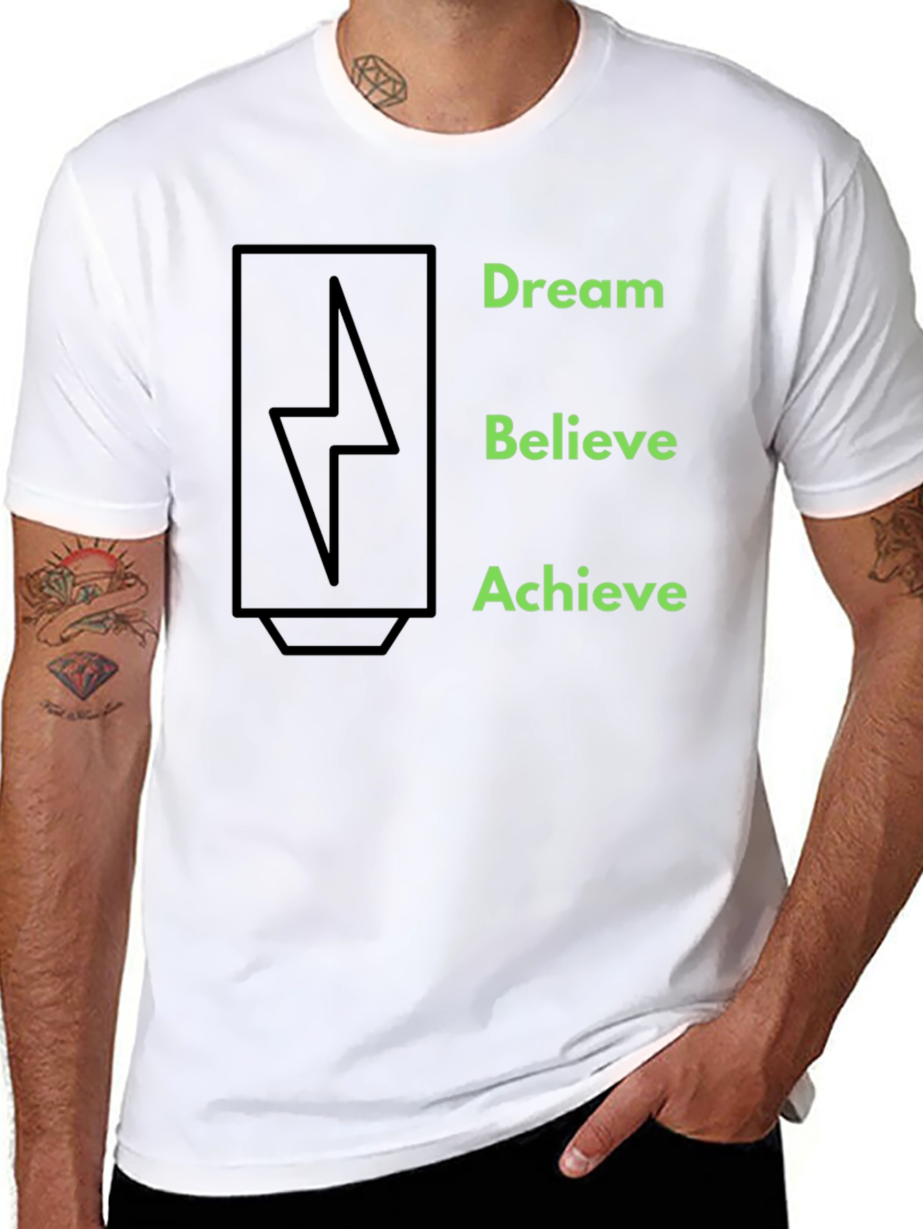 Black Dream Believe Achieve Graphic Tee view 8