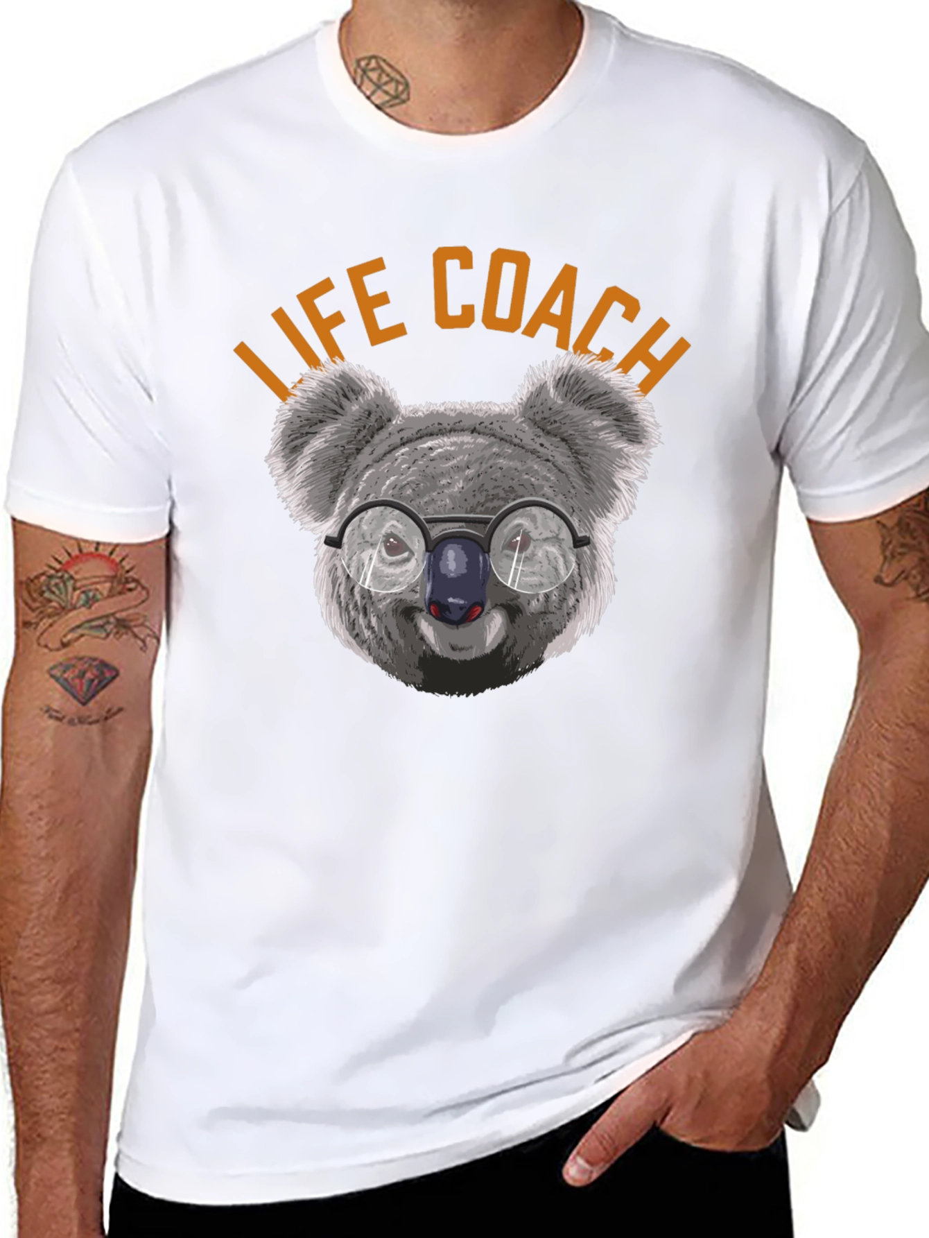 Black Life Coach Koala T-Shirt - Funny Animal Tee view 8