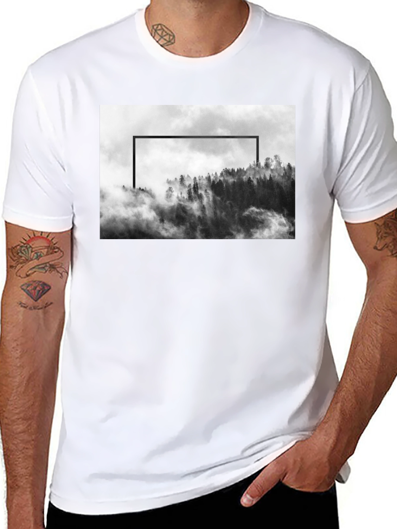 Black Mountain Framed Black T-Shirt view 8