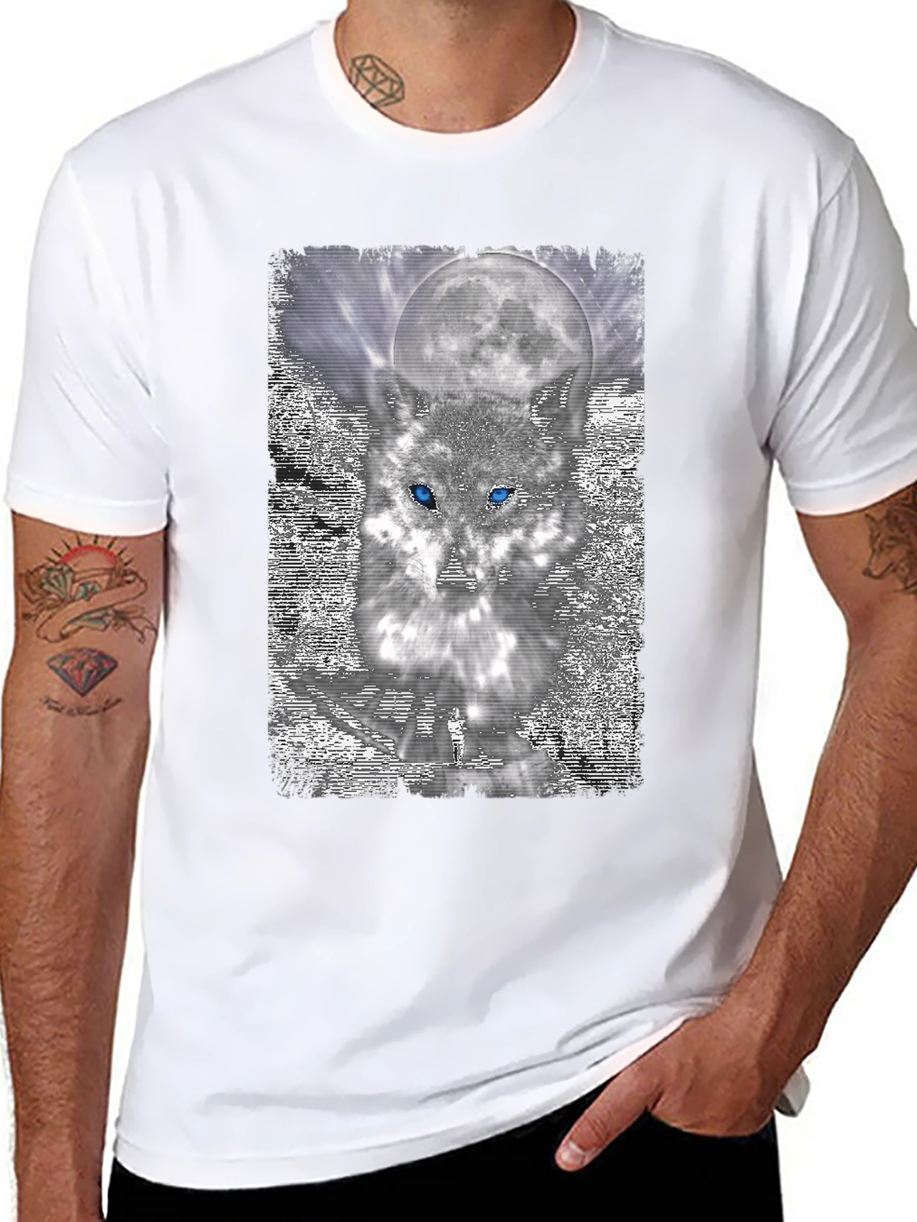 Black Wolf Moon Graphic Tee view 8