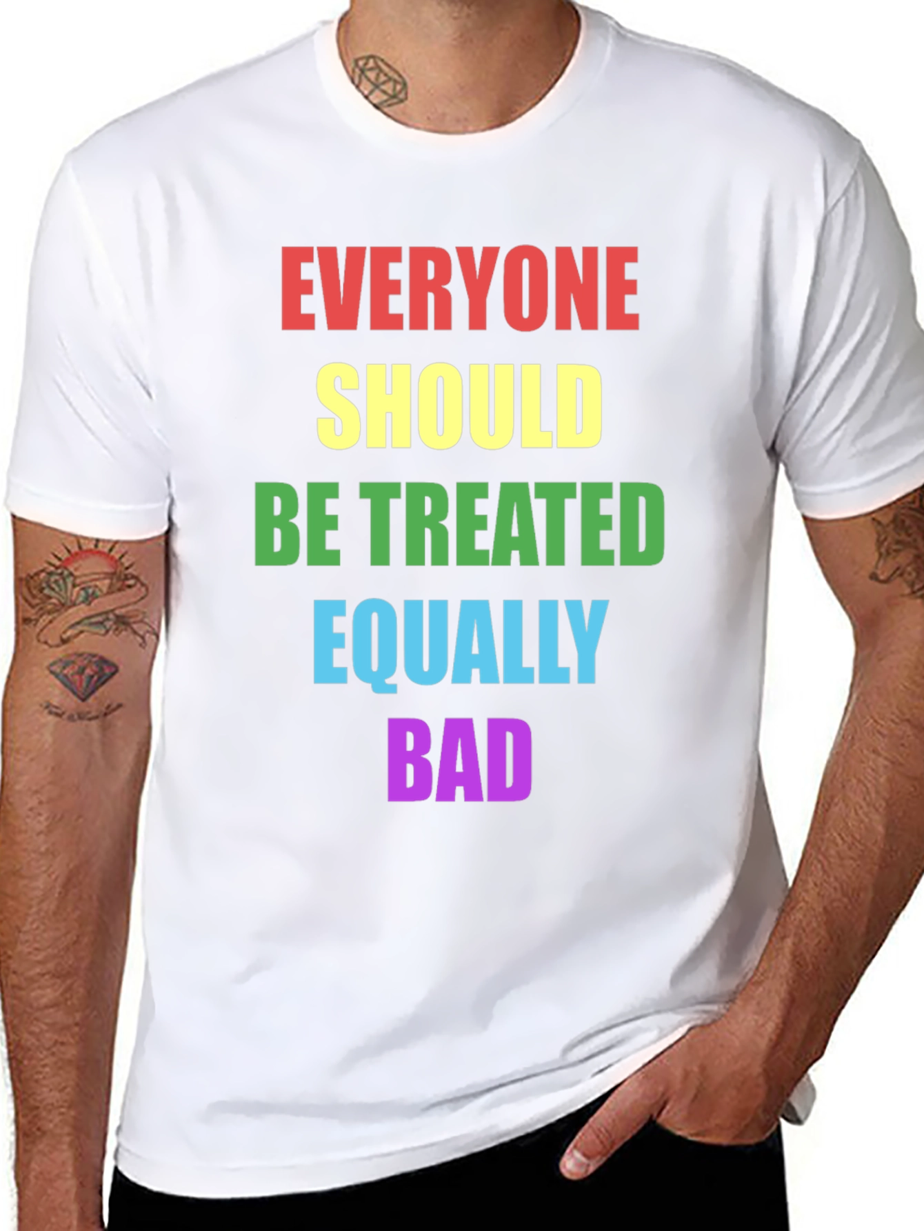 Black Equality T-Shirt - Treat Everyone Equally Bad view 8