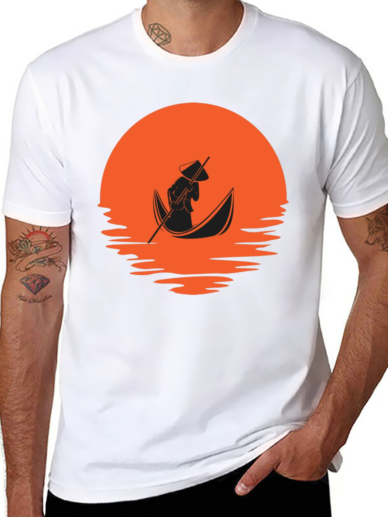 Black Sunset Boat Ride Graphic Tee - Black view 8