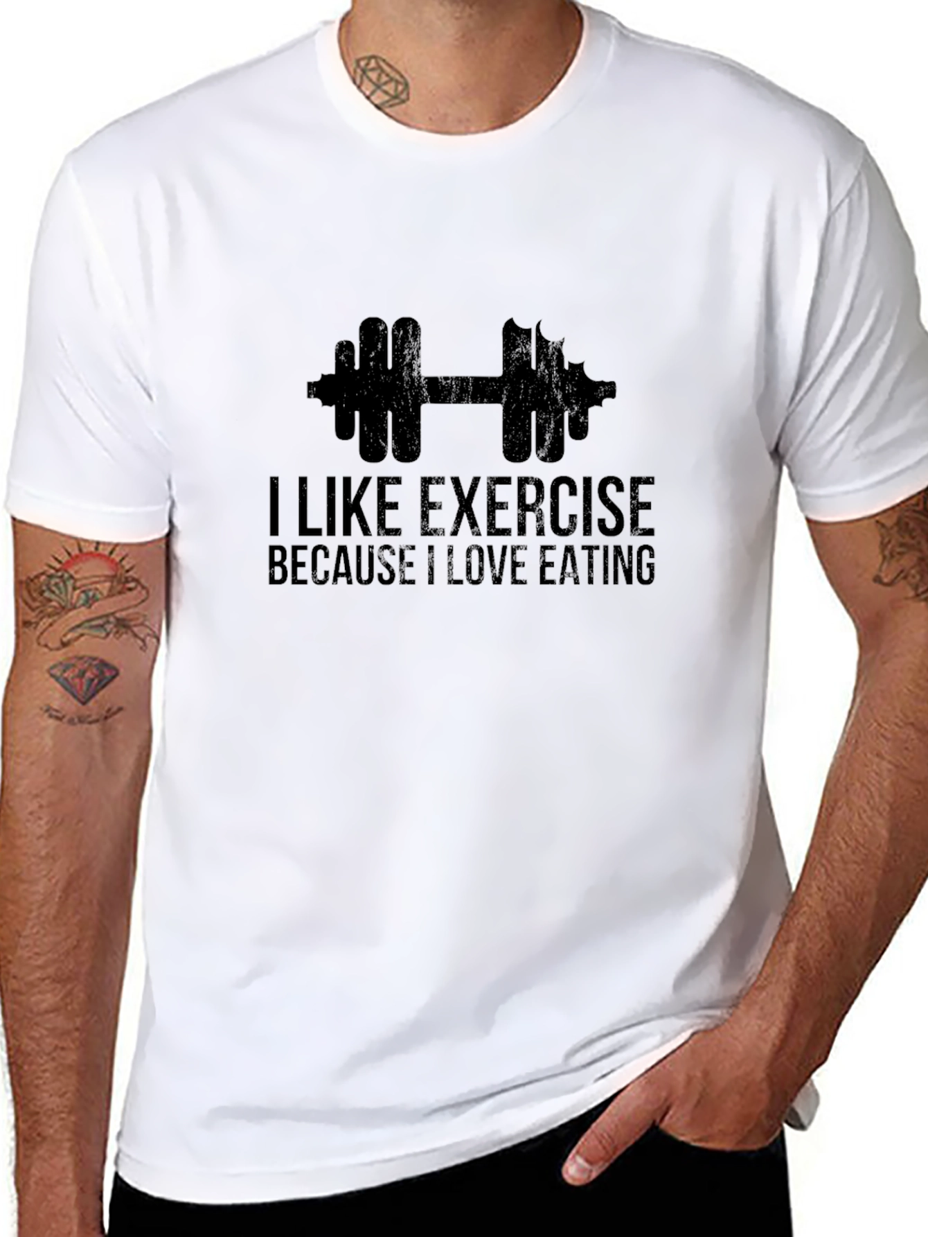 Black I Like Exercise Funny Gym T-Shirt view 8