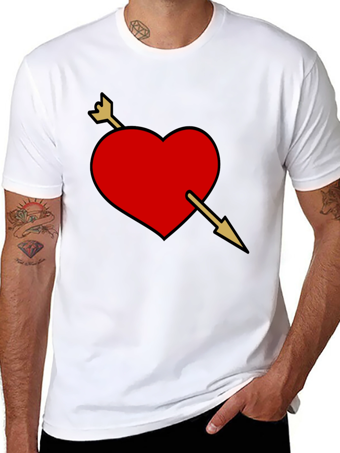 Black Heart Arrow Graphic Black Tee view 8