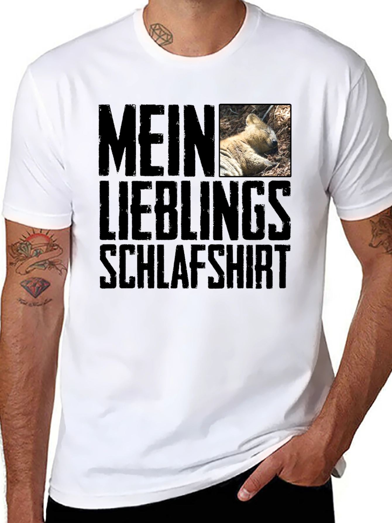 Black Mein Lieblings Schlafshirt - Novelty Graphic T-Shirt view 8