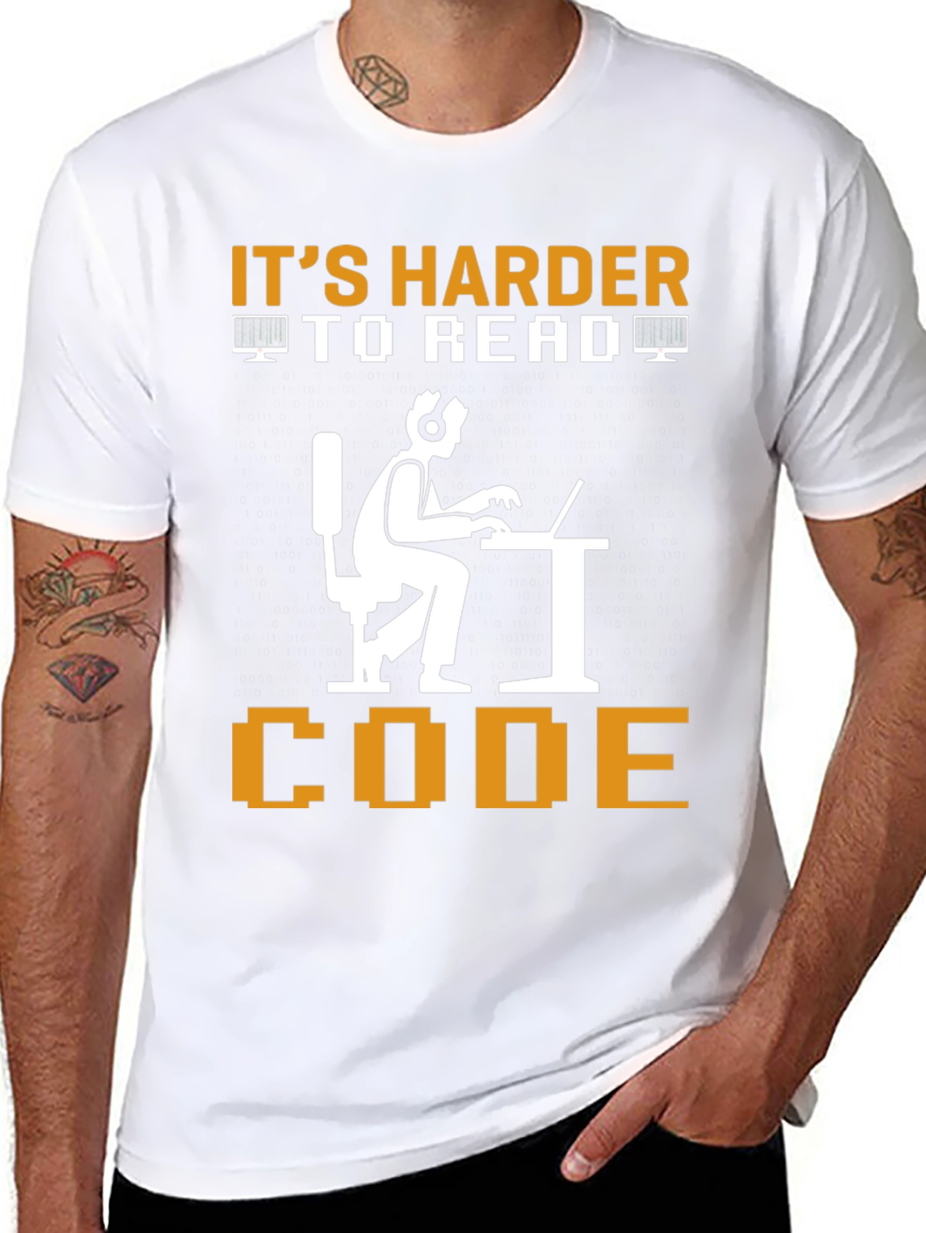Black It's Harder To Read Code Graphic Tee view 8