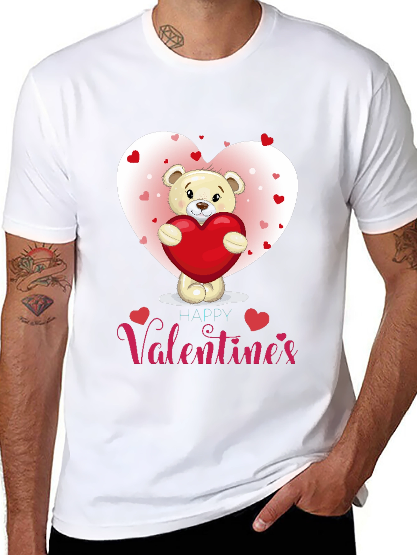 Black Valentine's Day Bear T-Shirt view 8