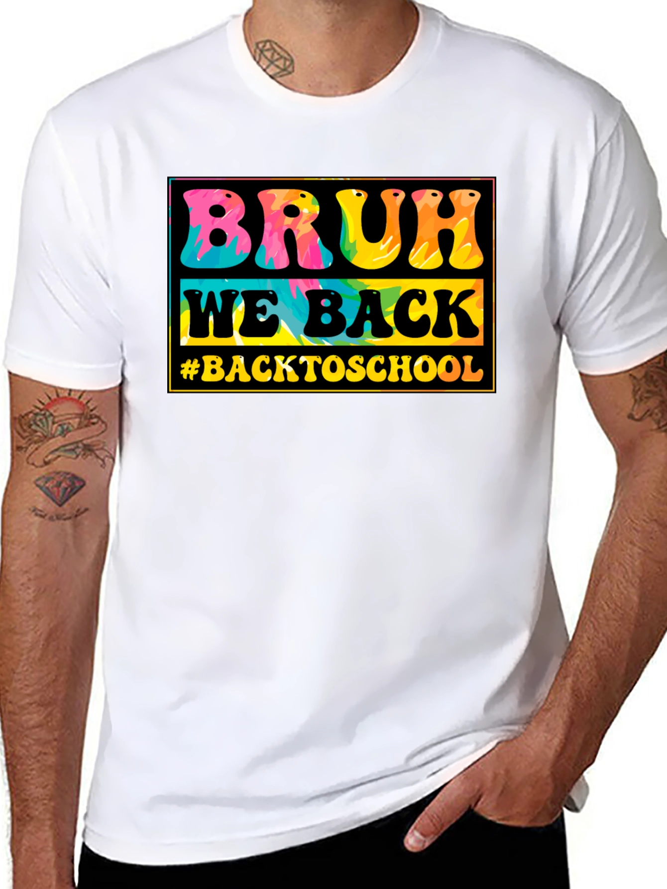Black Bruh We Back to School Tie-Dye T-Shirt view 8