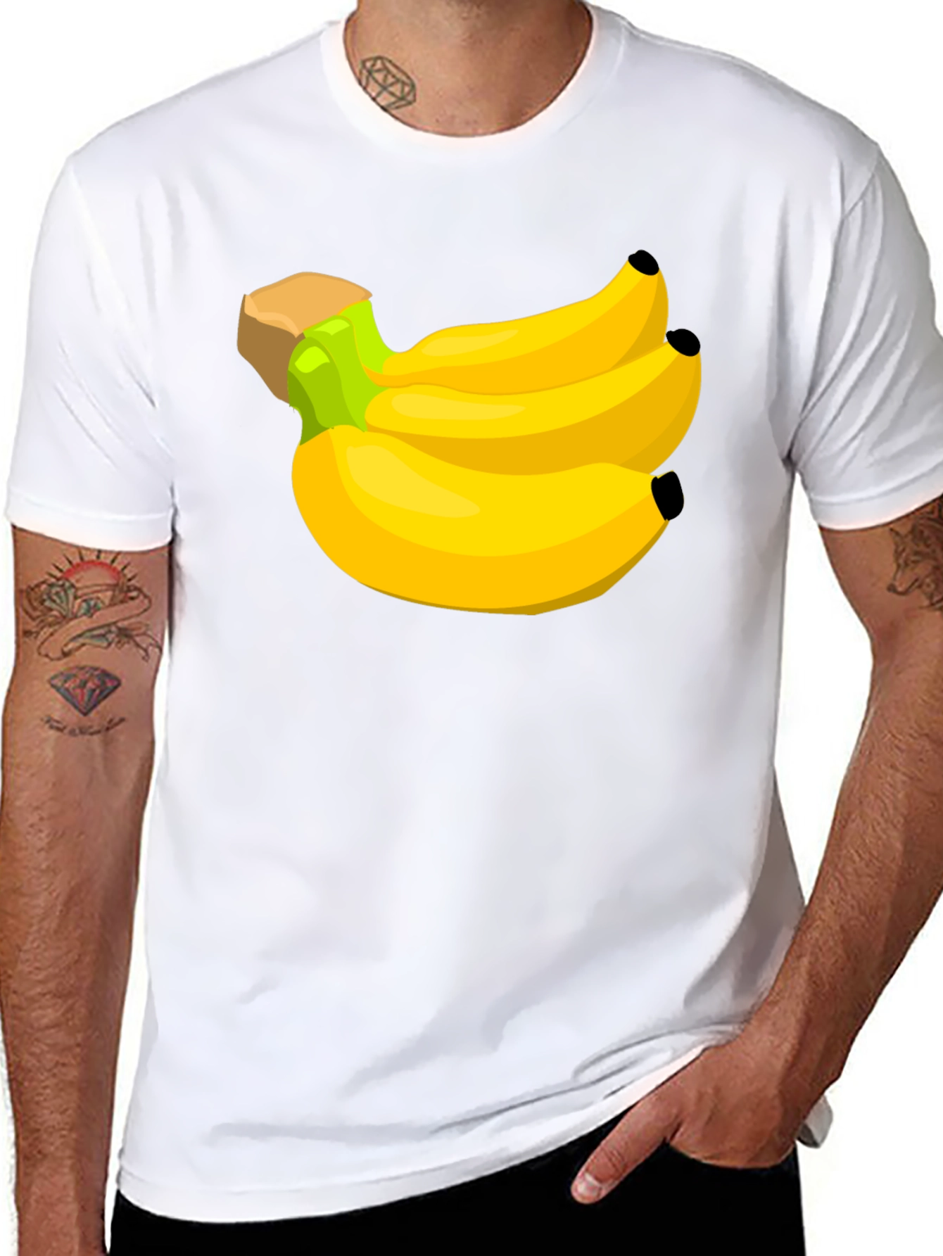 Black Banana Bunch Graphic Tee - Black Cotton T-Shirt view 8