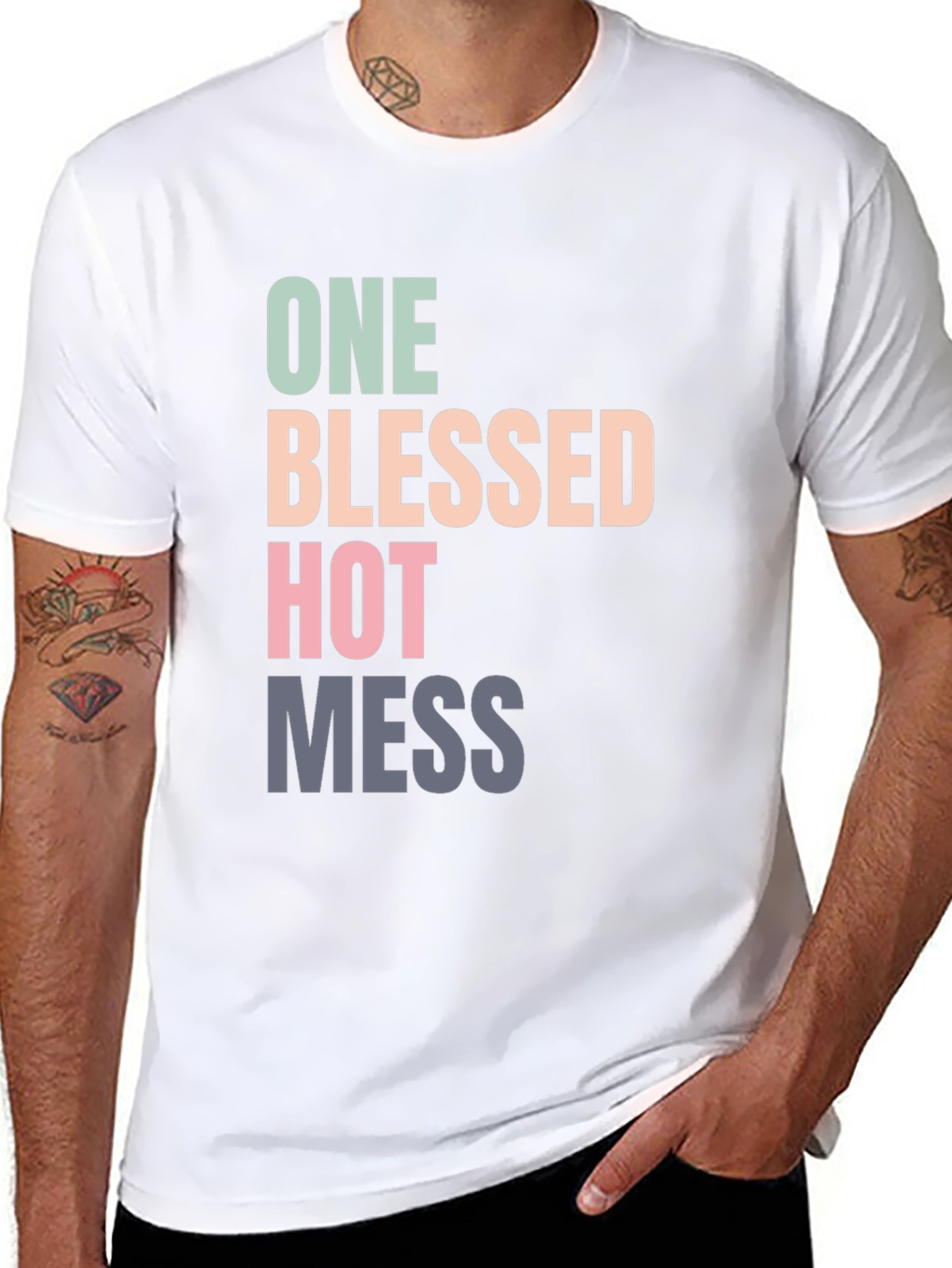 Black One Blessed Hot Mess Graphic Tee view 8