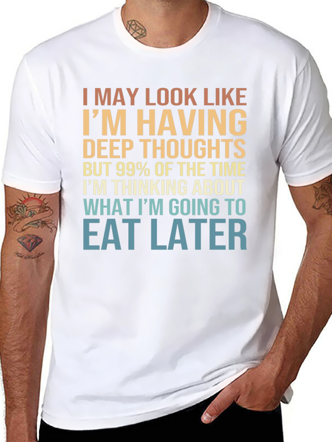 Black Funny Foodie T-Shirt: Deep Thoughts & Future Eats view 8