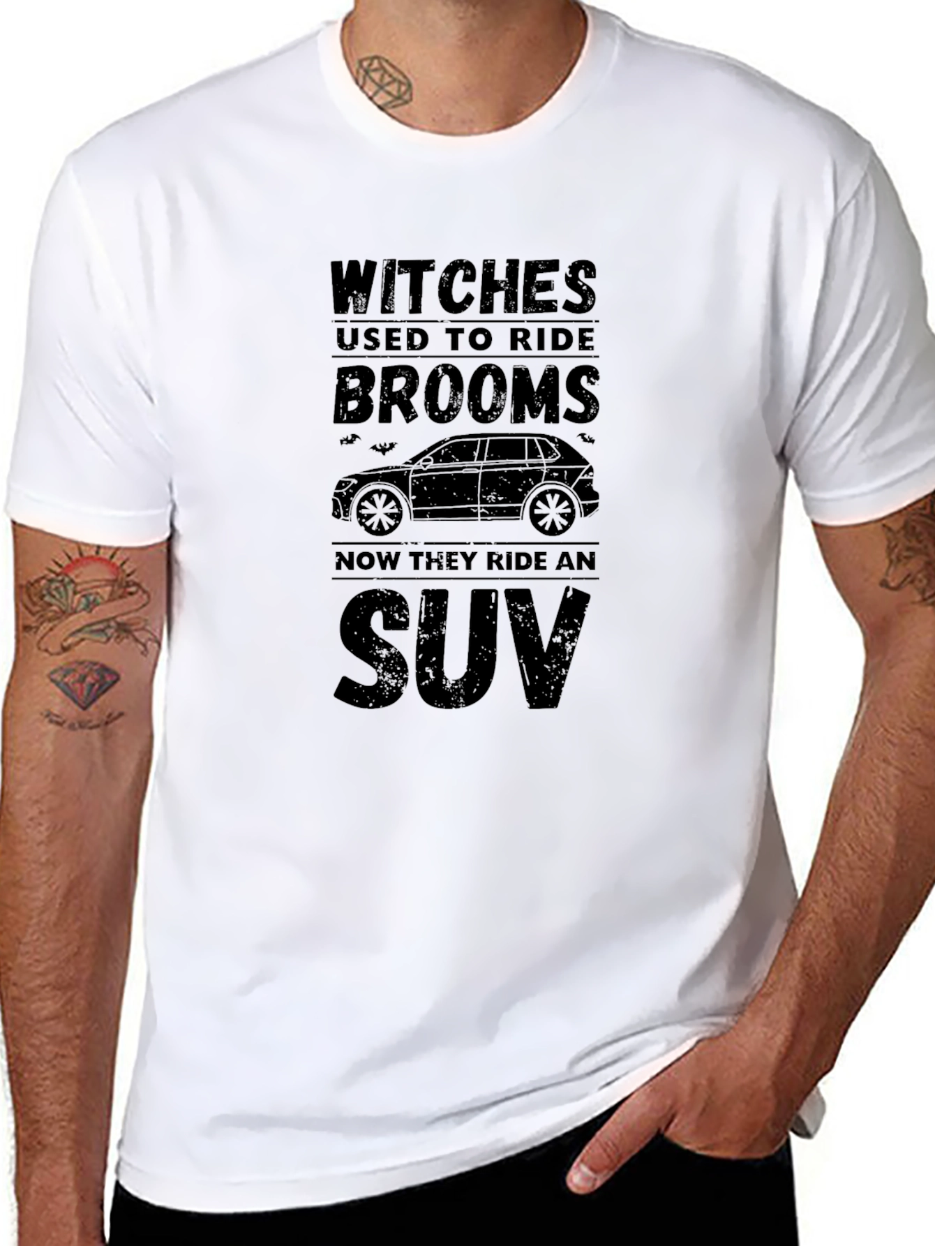 Witches Ride SUV Funny Halloween Graphic Tee - 8