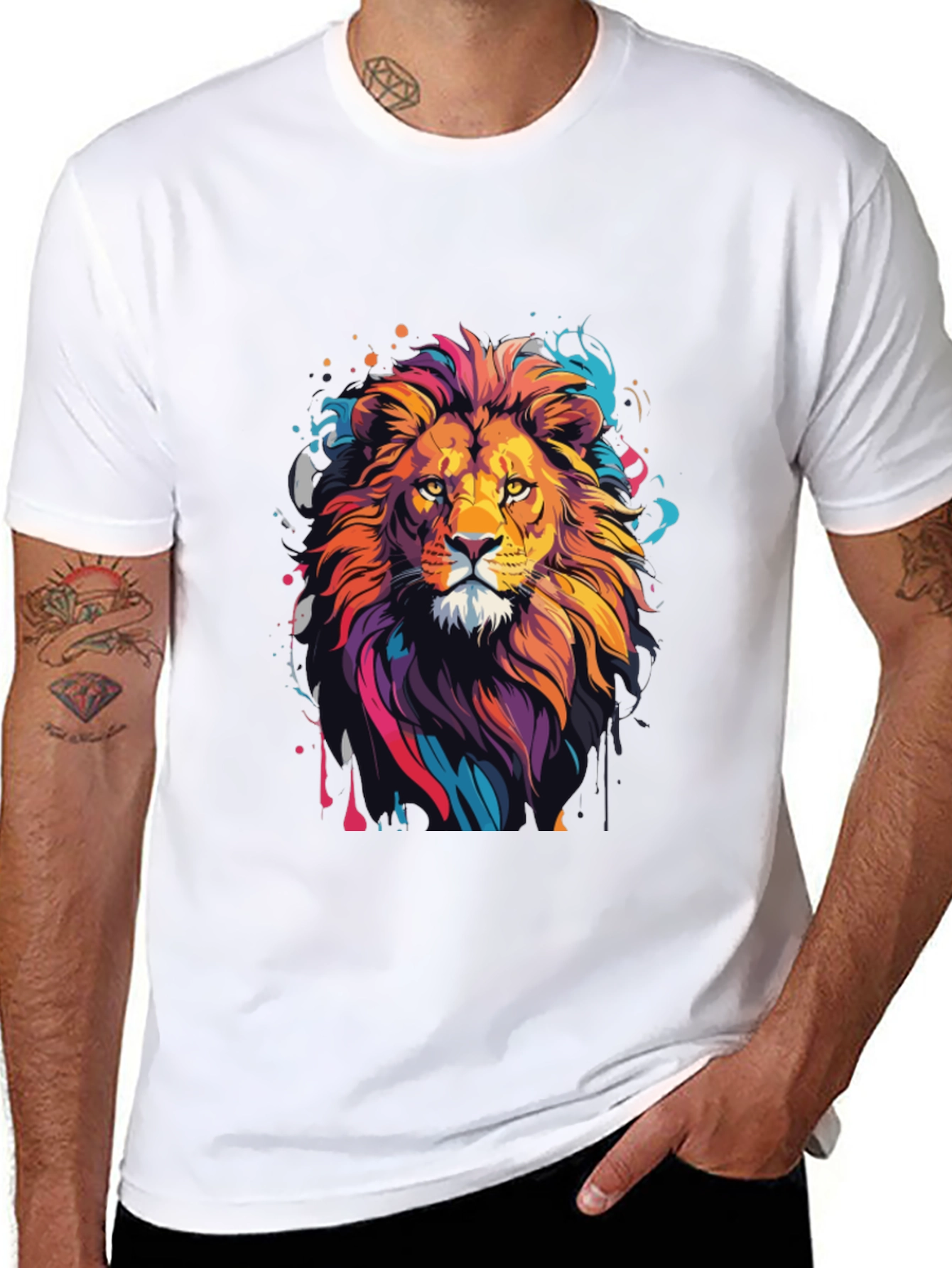 Black Lion Graphic Tee - Men's Black T-Shirt view 8
