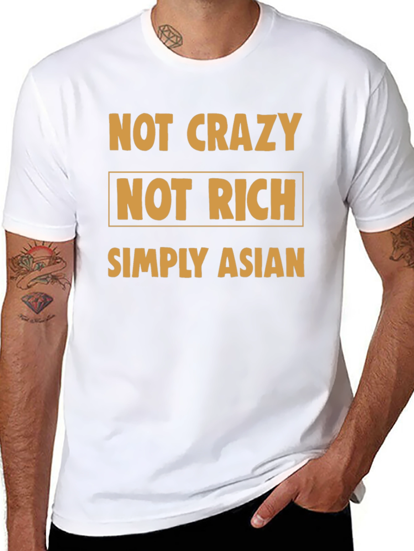 Black Not Crazy Not Rich Simply Asian T-Shirt view 8