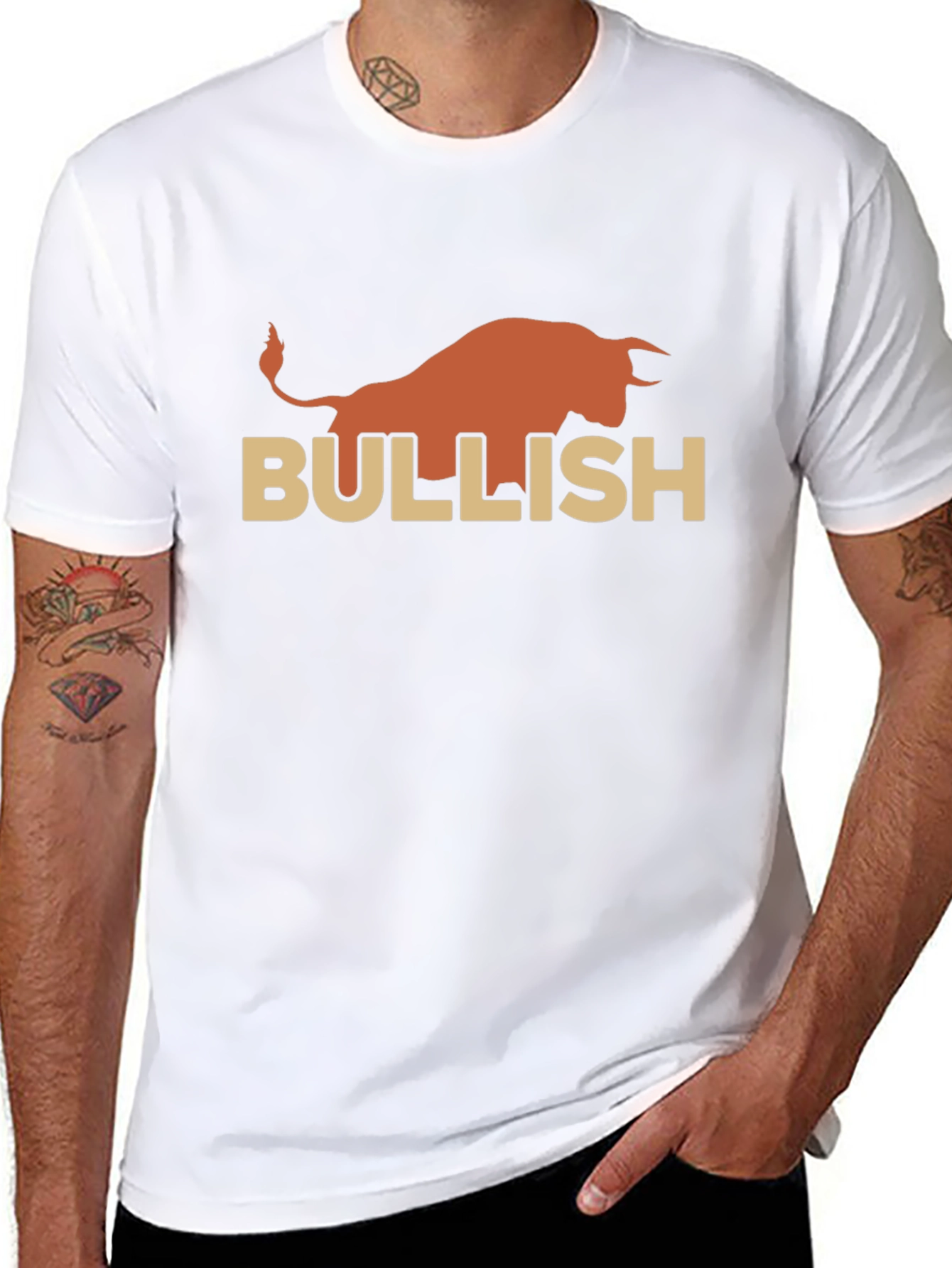 Black Bullish Graphic Tee - Black Cotton T-Shirt view 8
