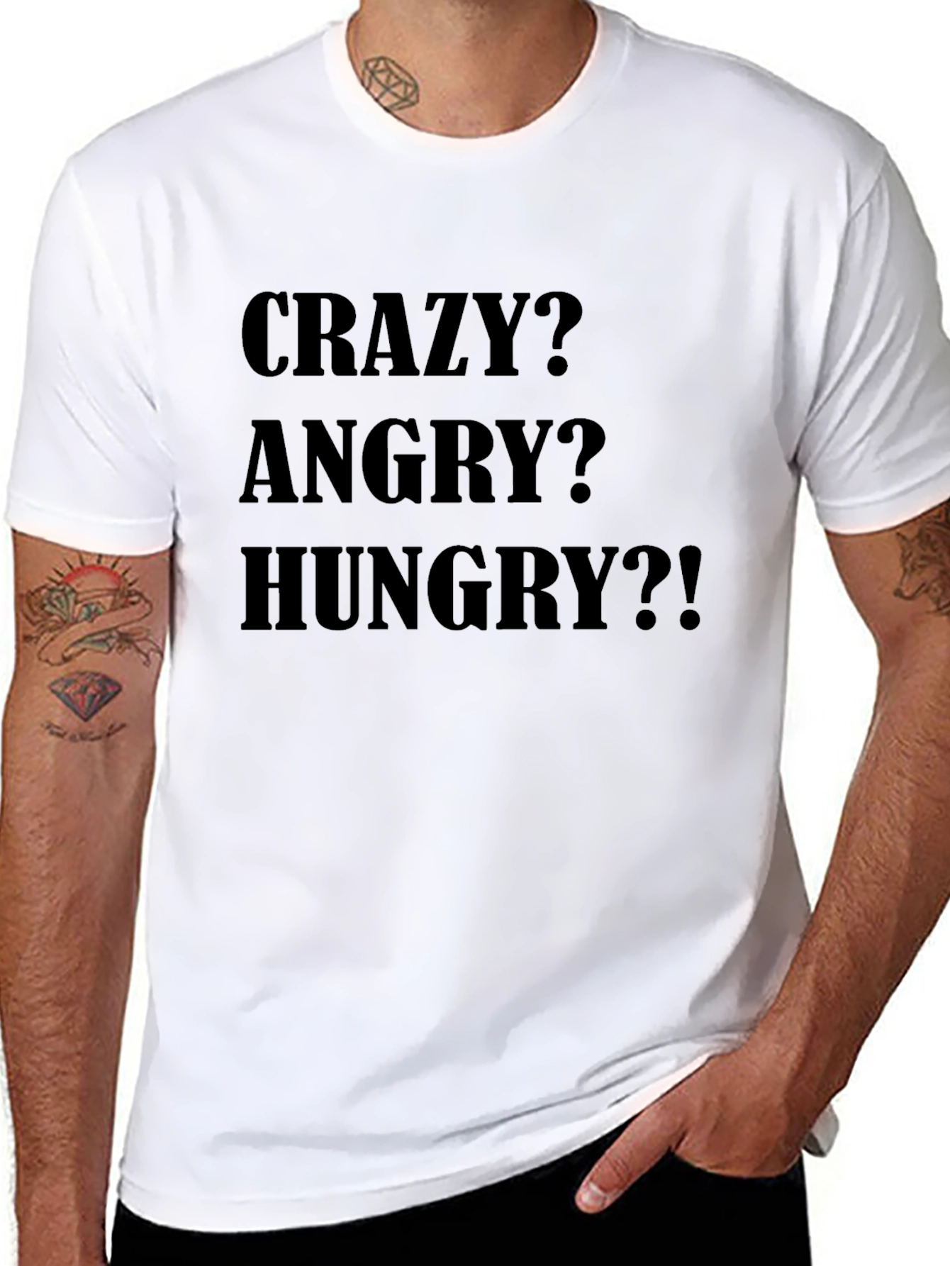 Black Crazy, Angry, Hungry Tee - Black T-Shirt view 8