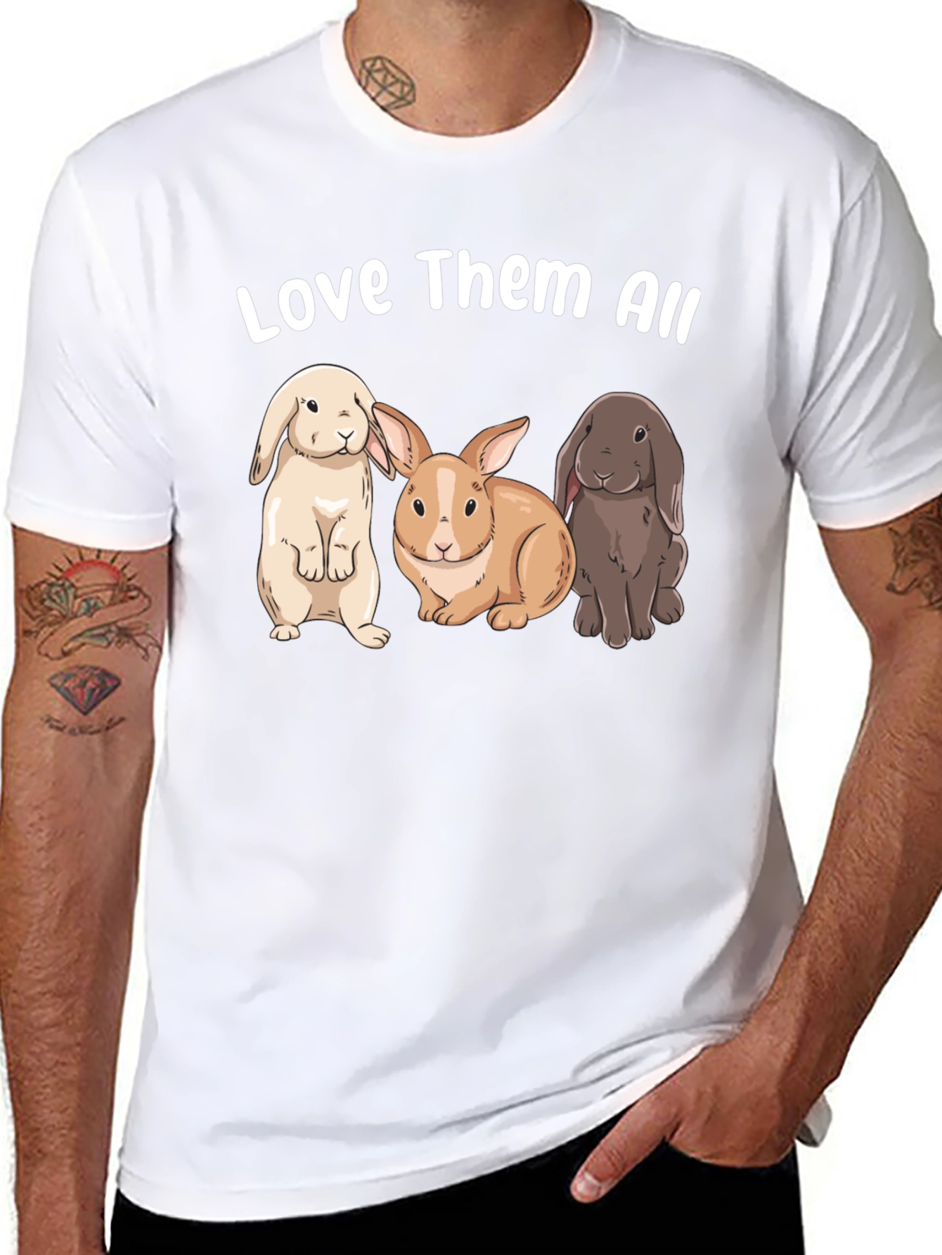 Black Love Them All Bunny Graphic T-Shirt view 8