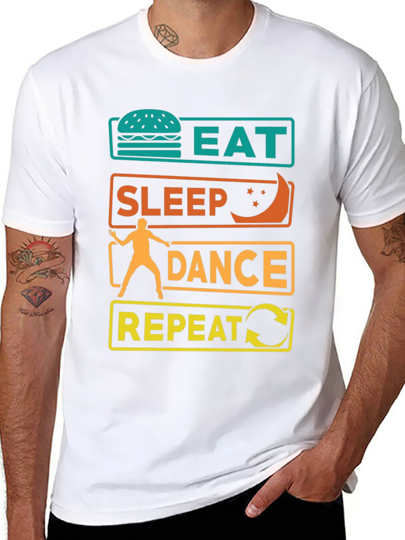 Black Eat Sleep Dance Repeat Graphic Tee view 8