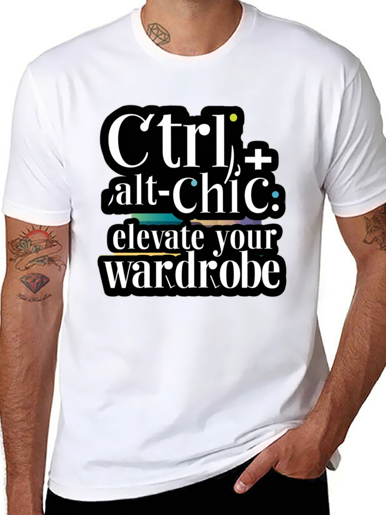 Black Ctrl+Alt+Chic T-Shirt- Elevate Your Wardrobe! view 8