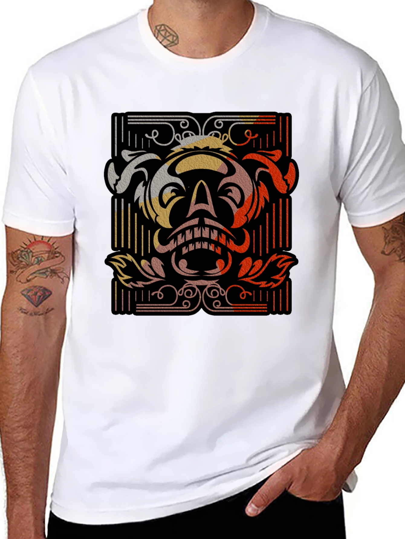 Black Skull Graphic Black T-Shirt - Unique Retro Design view 8
