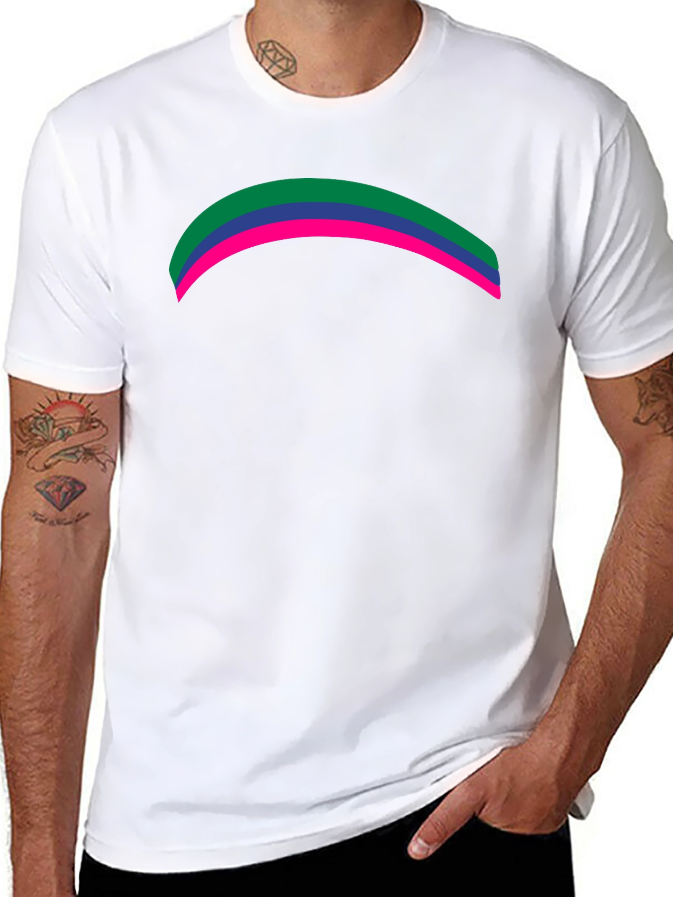 Black Rainbow Pride T-Shirt - Modern Graphic Tee view 8