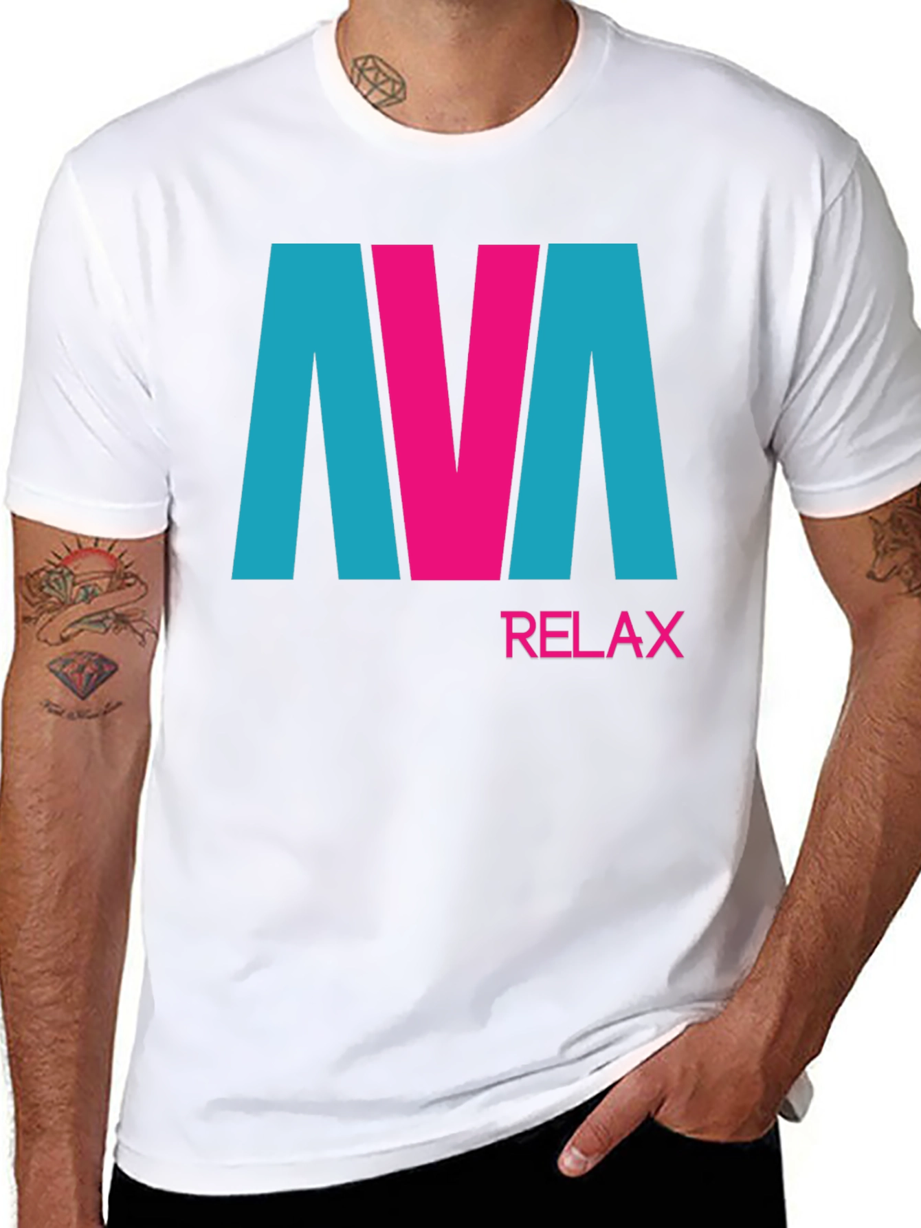 Black AVA Relax Graphic Tee - Black Cotton Blend T-Shirt view 8