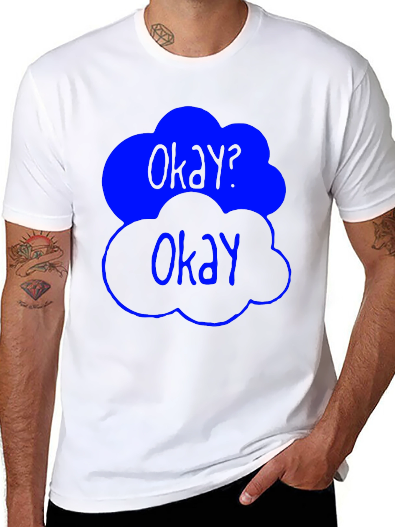 Black Okay? Okay Graphic Tee - Trendy Cloud Design view 8