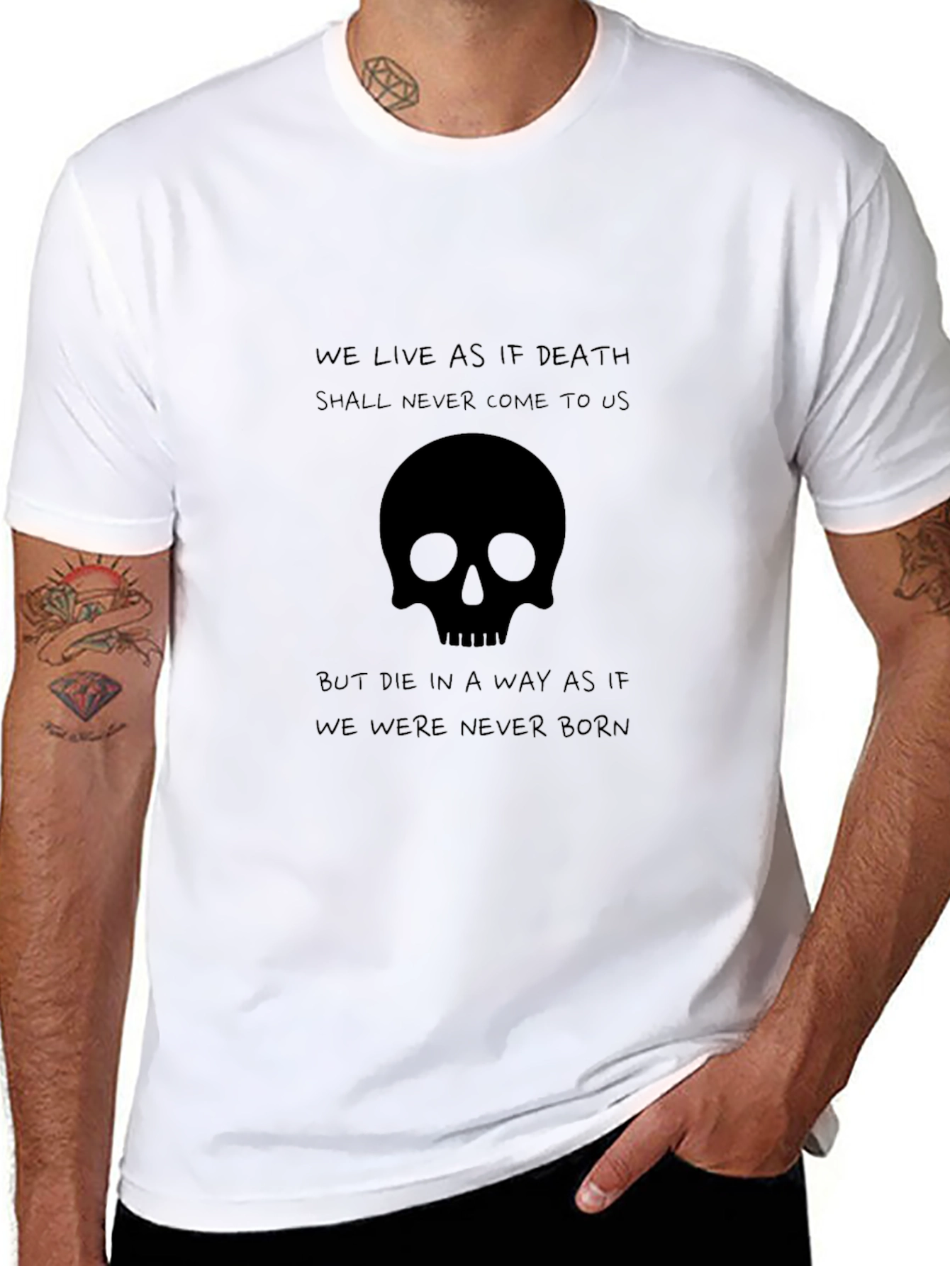 Black Skull Graphic Black T-Shirt - Live Like Death view 8