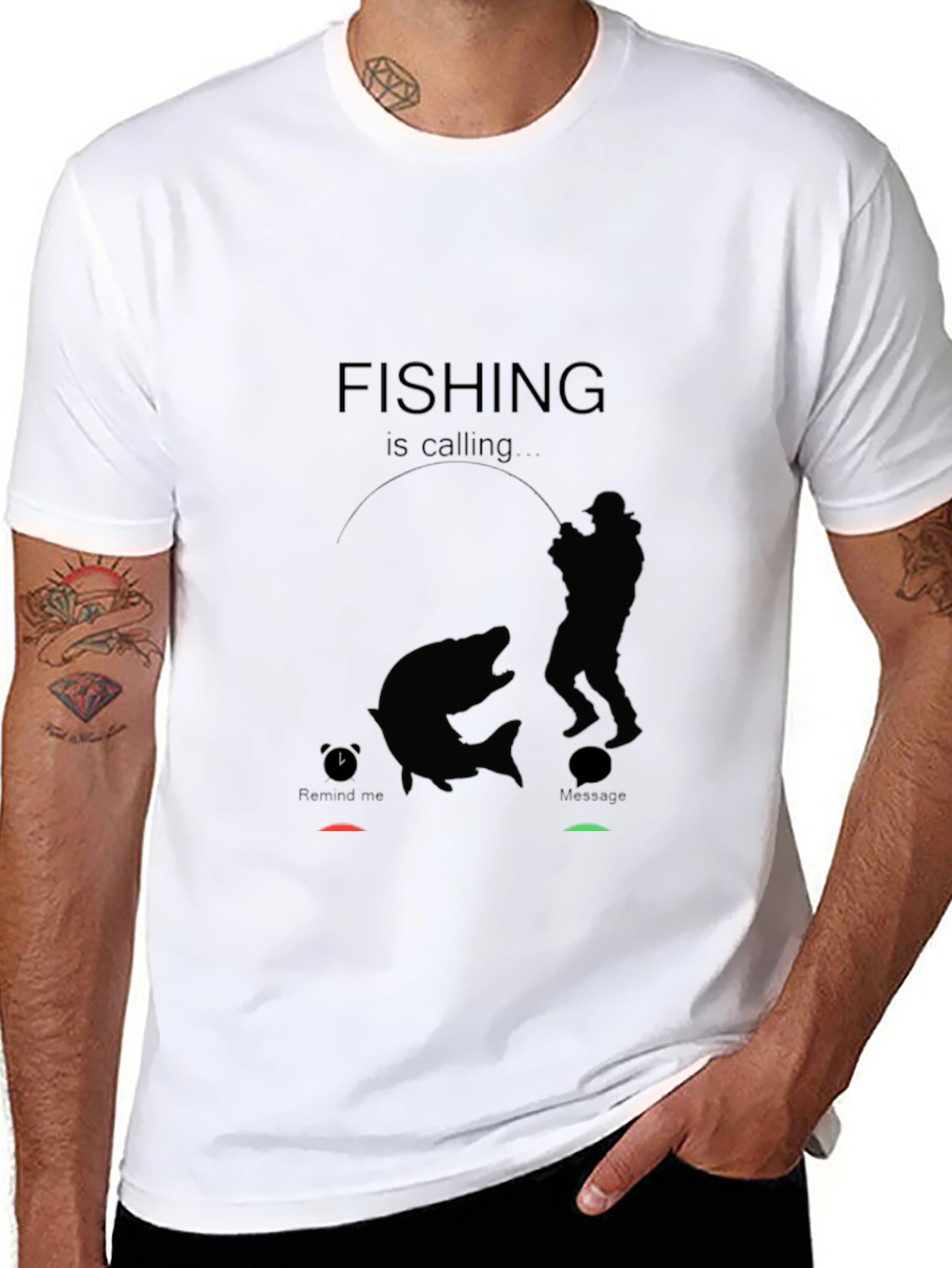 Black Fishing is Calling T-Shirt - Angler Humor Tee view 8