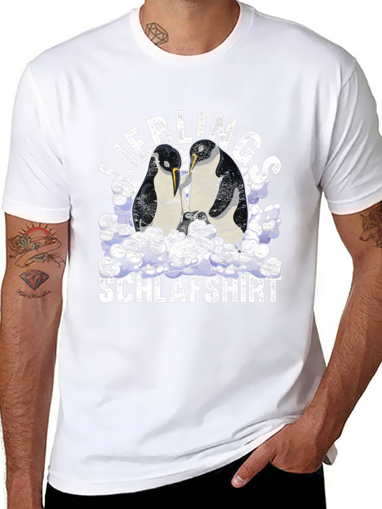 Black Penguin Sleeping Shirt - Liebling Schlafshirt T-Shirt view 8