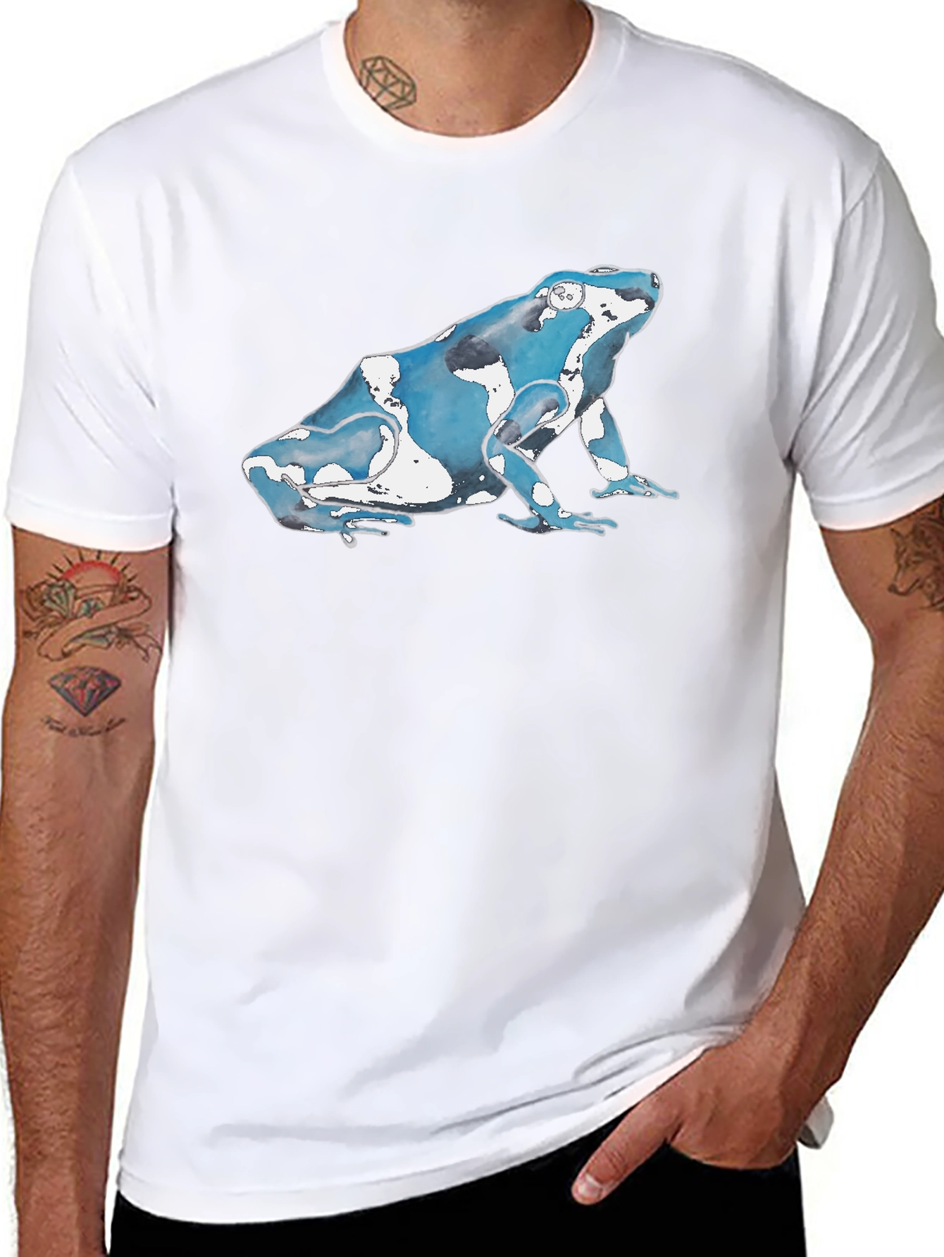 Black Blue Poison Dart Frog Graphic T-Shirt view 8