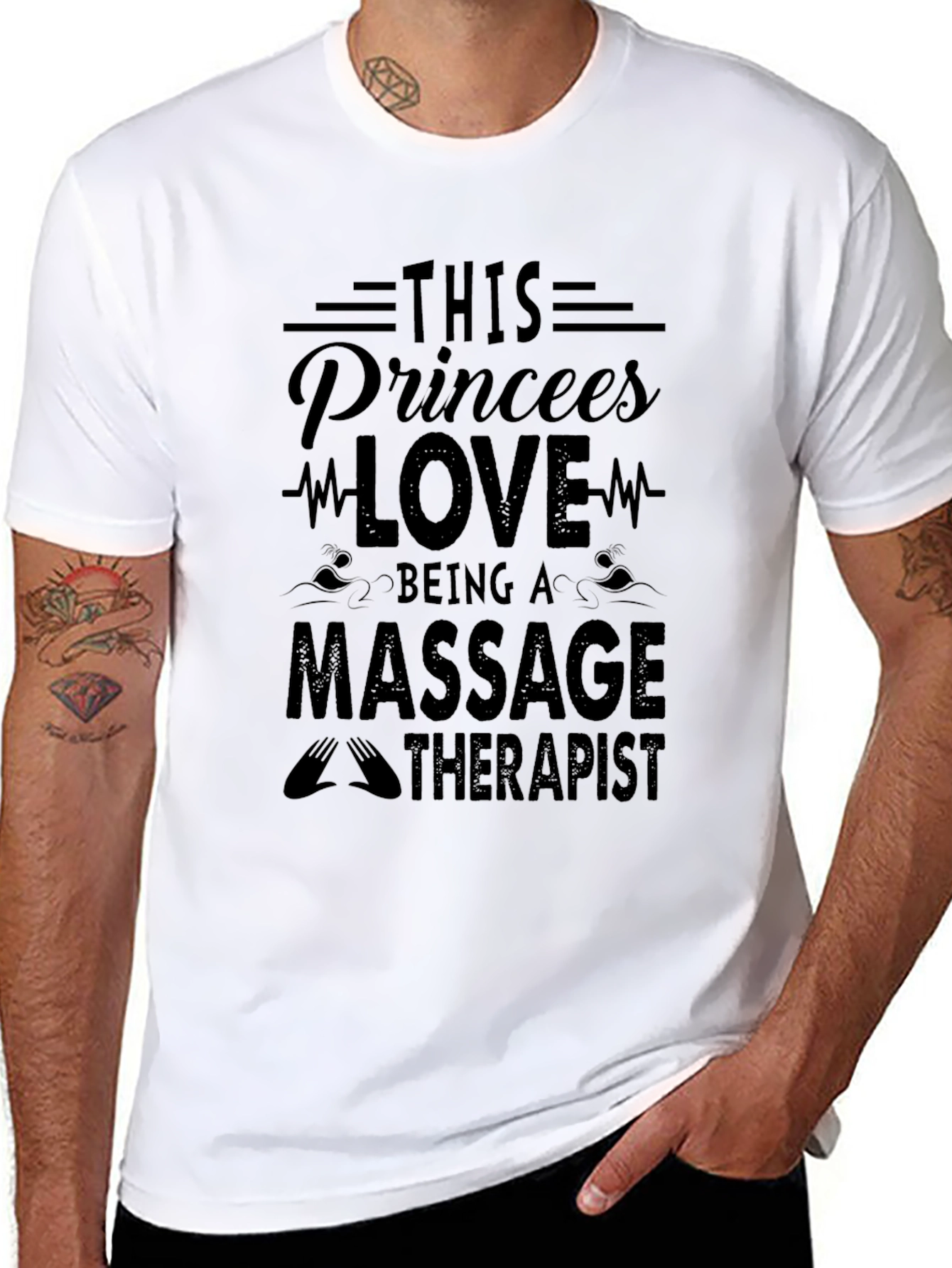 Black Massage Therapist Princess Graphic Tee view 8