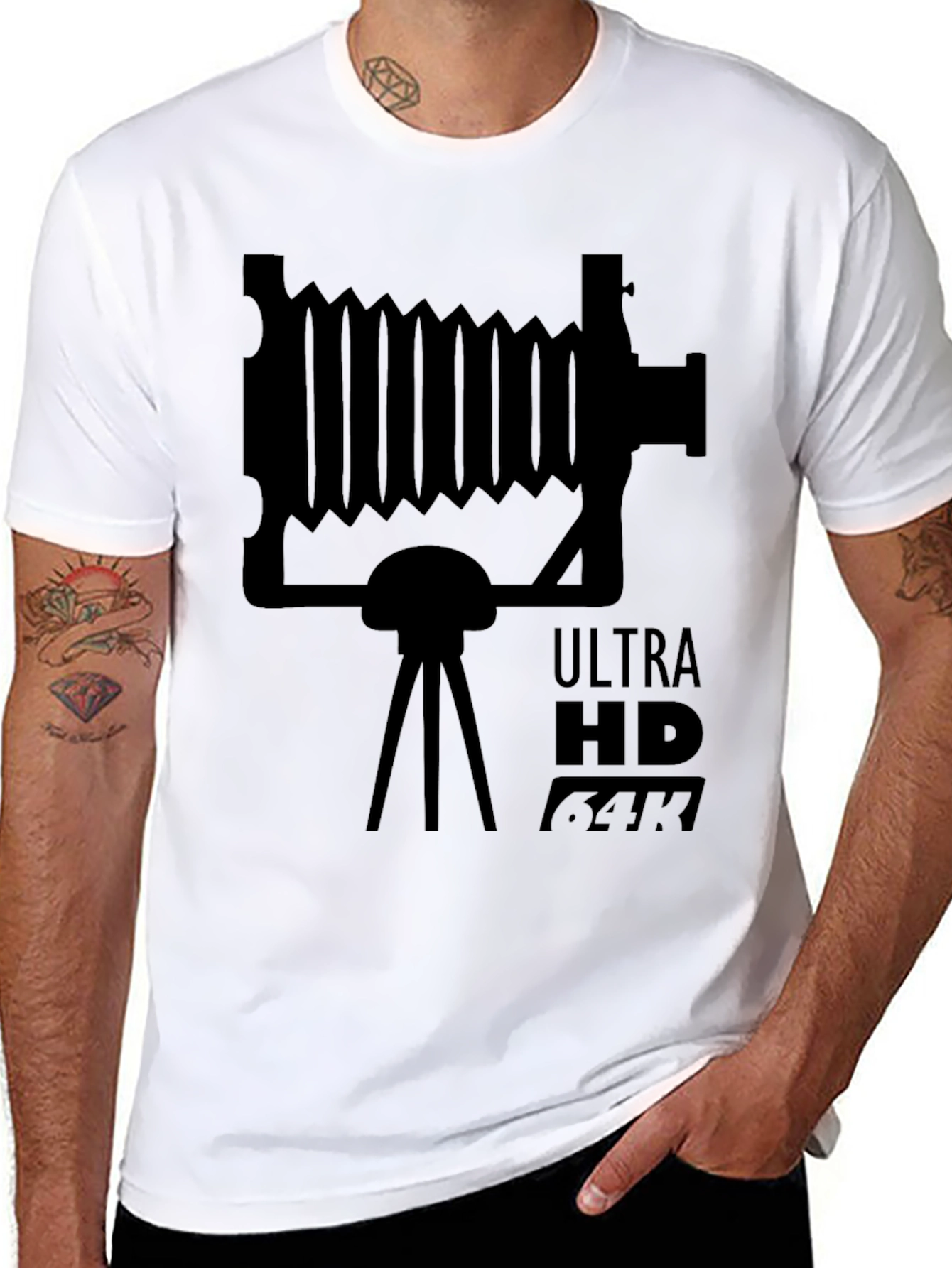 Black Vintage Camera Ultra HD T-Shirt view 8