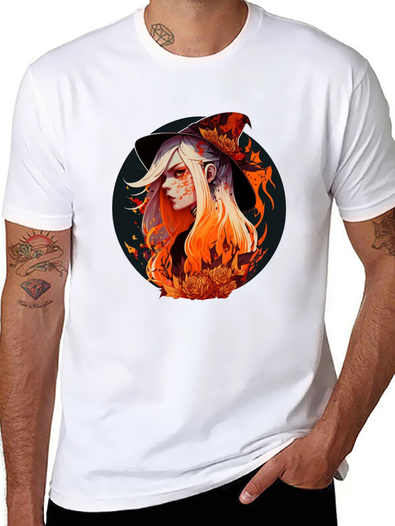 Black Witch Graphic Tee - Stylish Halloween T-Shirt view 8