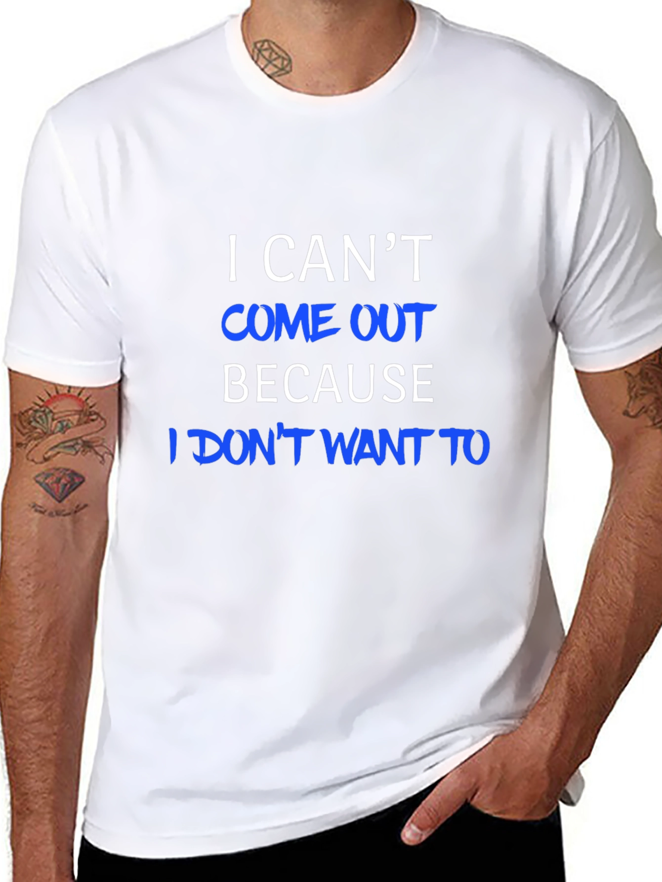 Black I Can't Come Out T-Shirt - Humorous Tee view 8