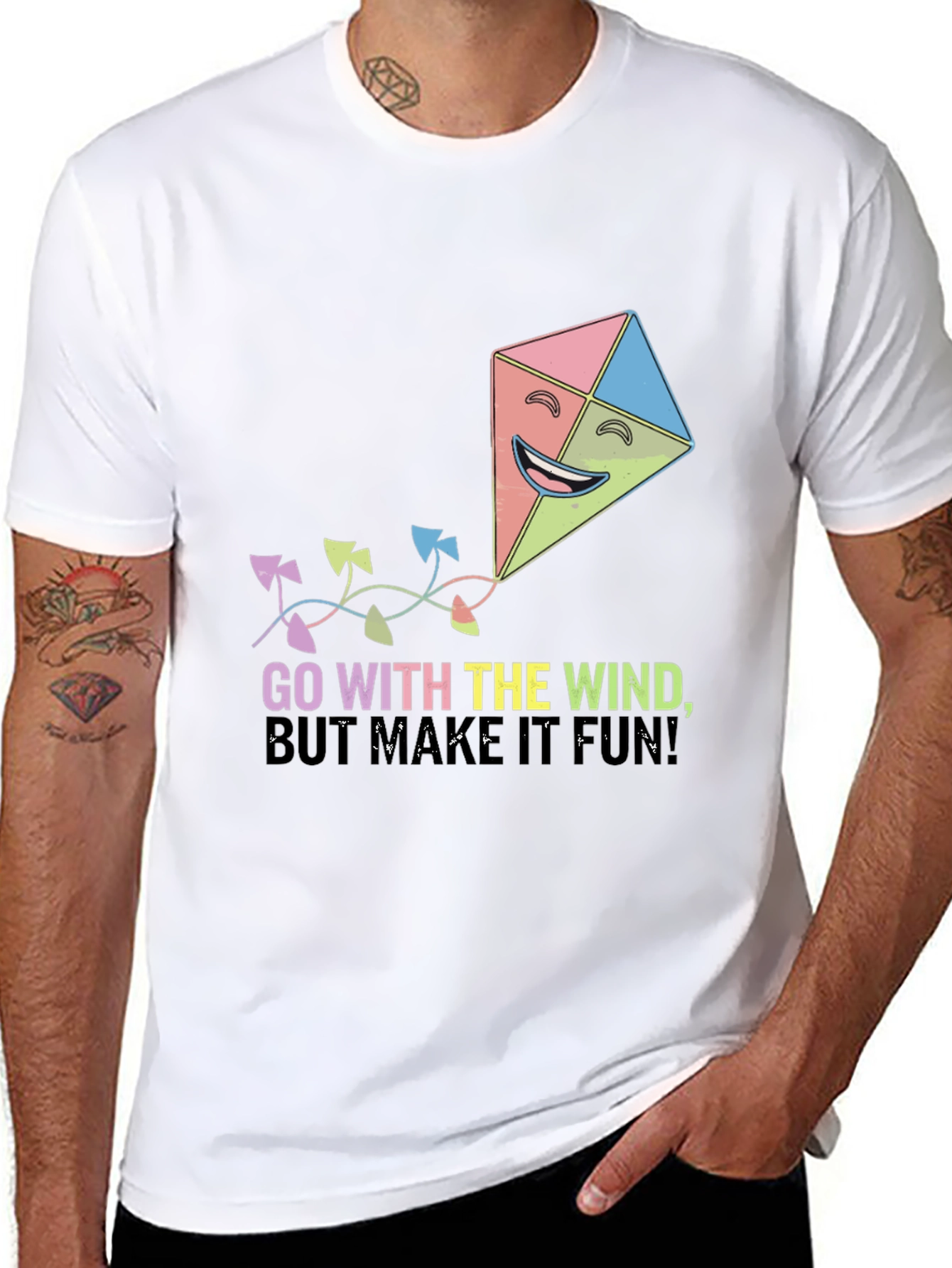 Black Go With The Wind Kite T-Shirt view 8