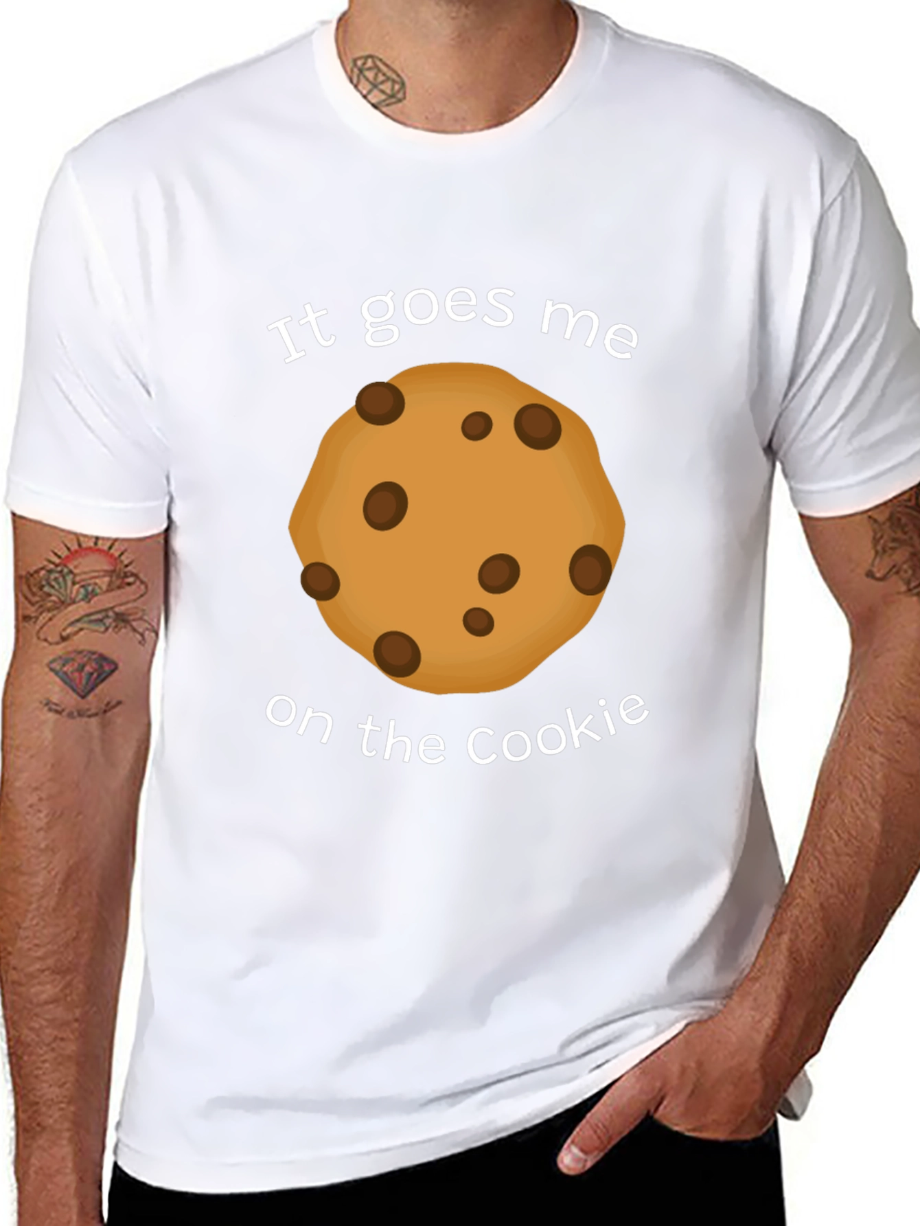 Black It Goes Me on the Cookie Funny T-Shirt view 8
