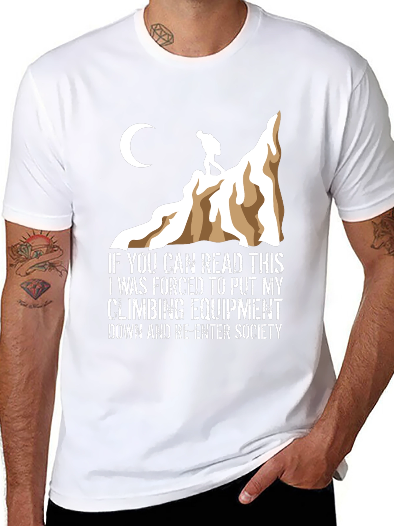 Black Climbing T-Shirt: Forced to Re-Enter Society view 8