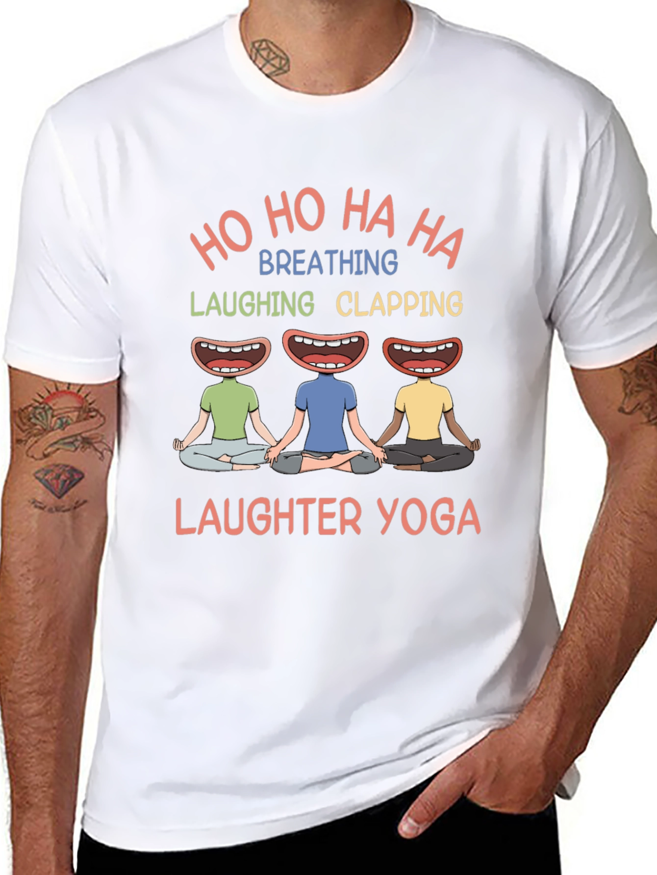 Laughter Yoga Tee - Ho Ho Ha Ha Funny Yoga Shirt - 8