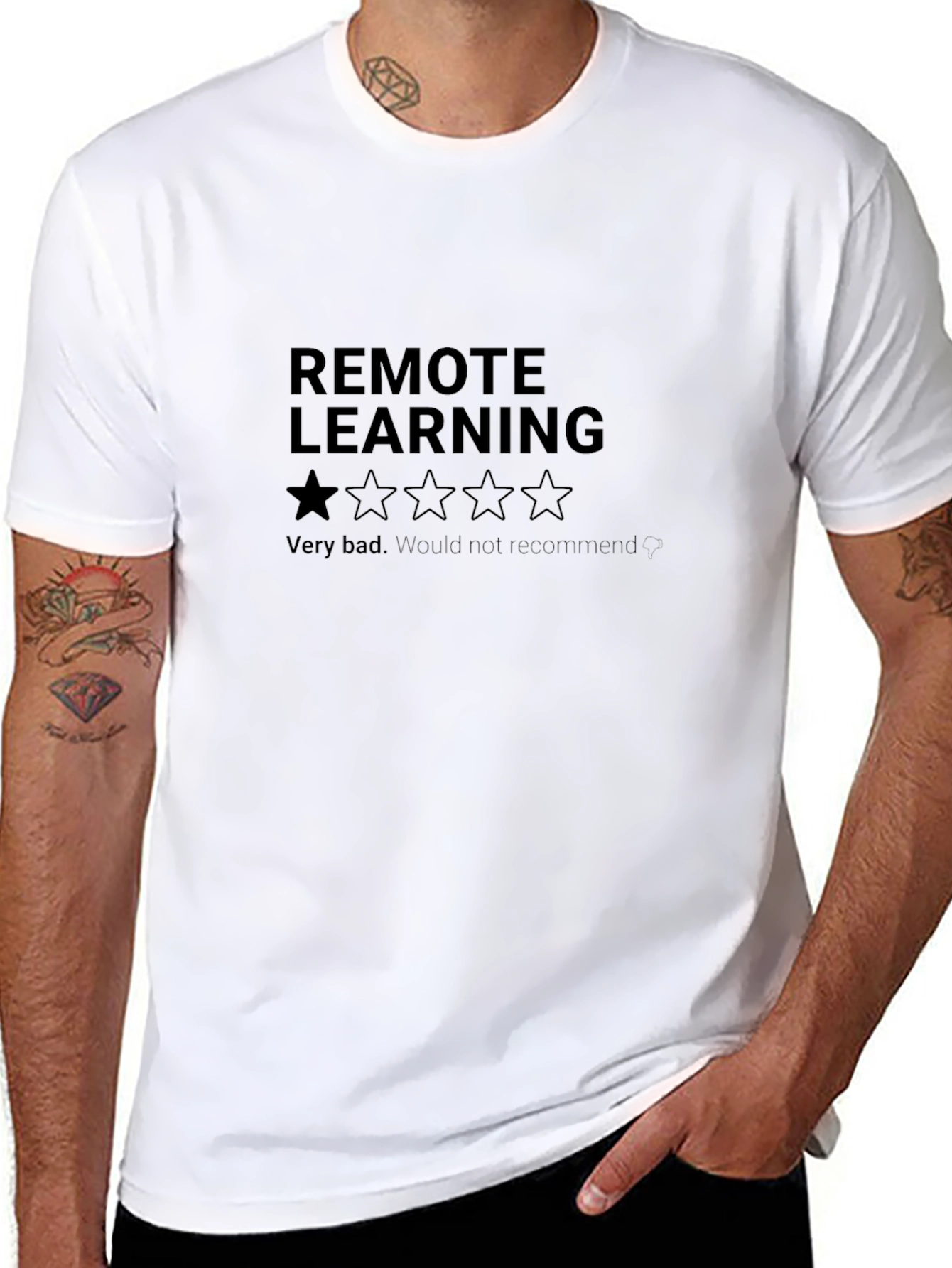 Black Remote Learning One-Star Tee view 8
